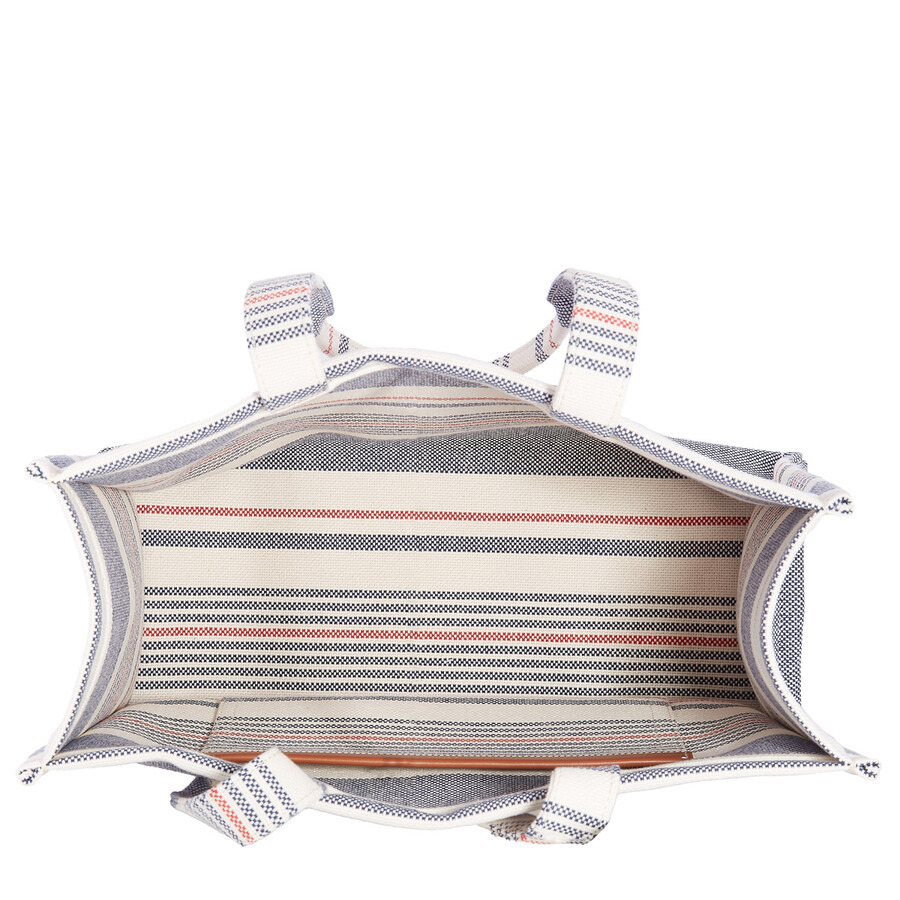 Celine Large Cabas Thais In Striped Textile And Calfskin - 5