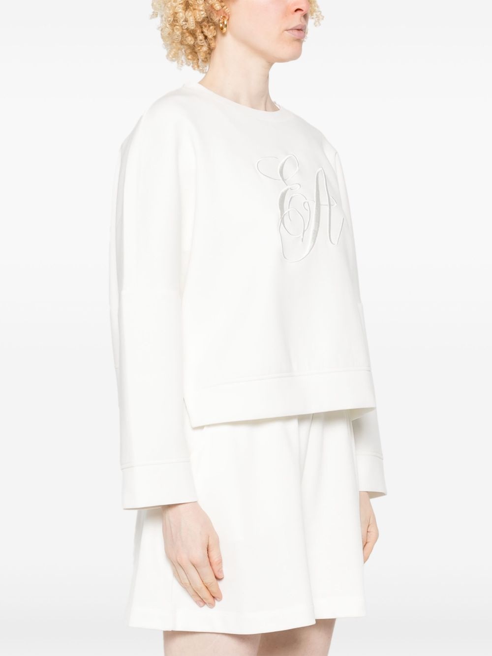 logo-embroidered sweatshirt - 3