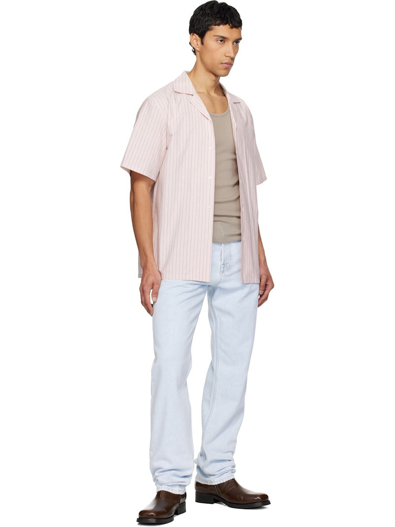 Lanvin Pink Striped Bowling Shirt outlook