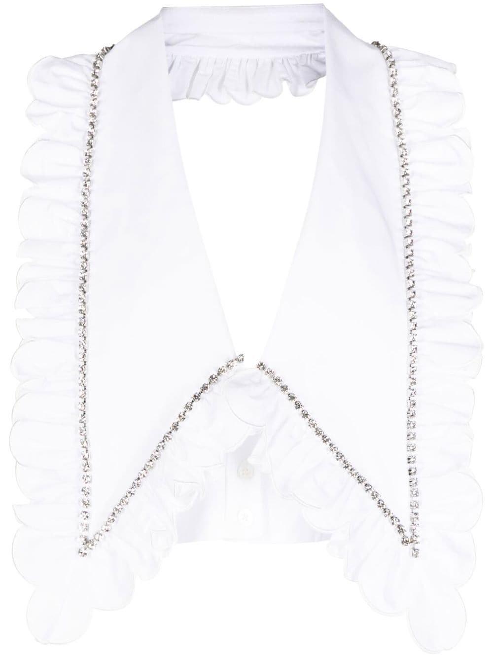 crystal-embellished cropped top - 1