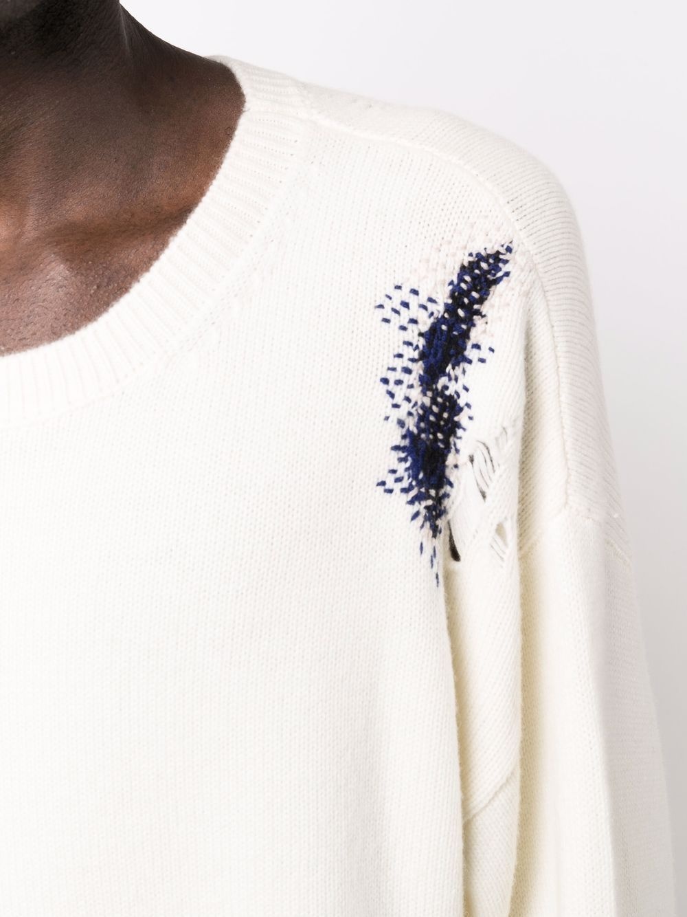 logo-embroidered knitted jumper - 6