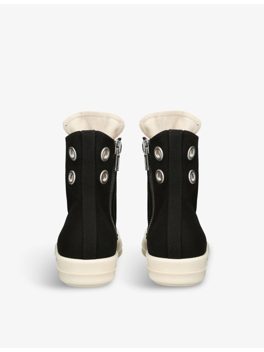 Eyelet-embellished canvas high-top trainers - 3