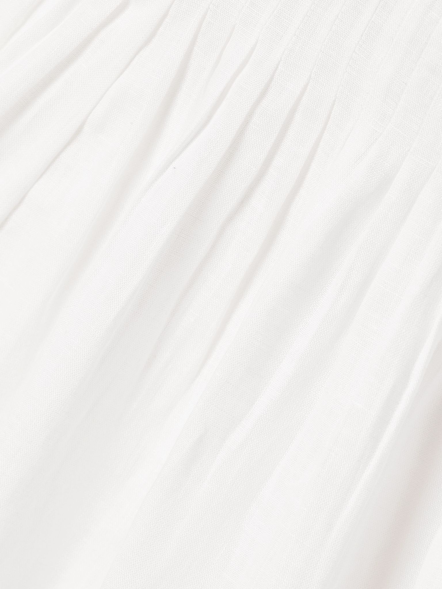 Rhiannon cutout pleated scalloped linen-voile midi dress Ivory - 4