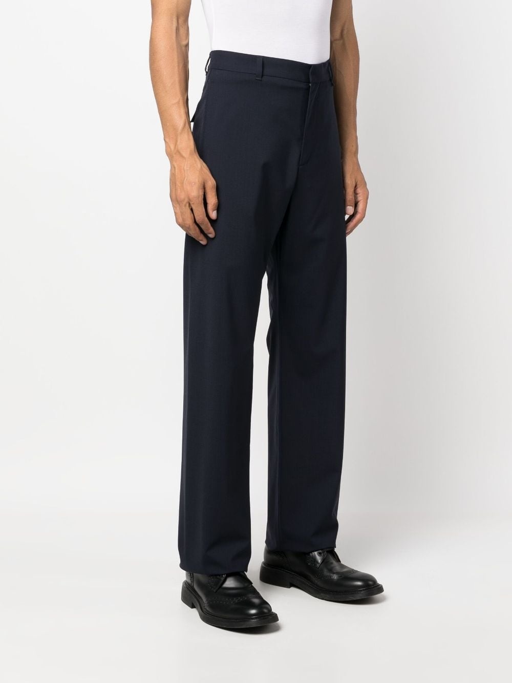 straight-leg wool-blend trousers - 3