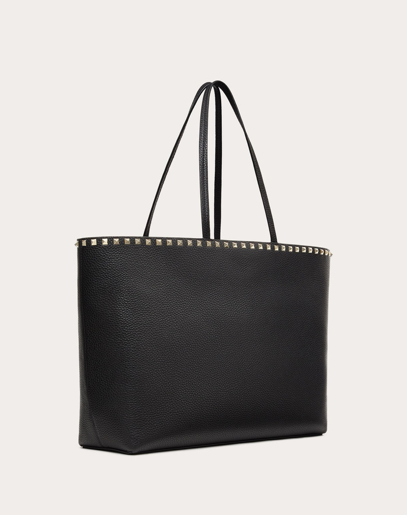 Valentino Large grain calfskin leather Rockstud shopping bag outlook