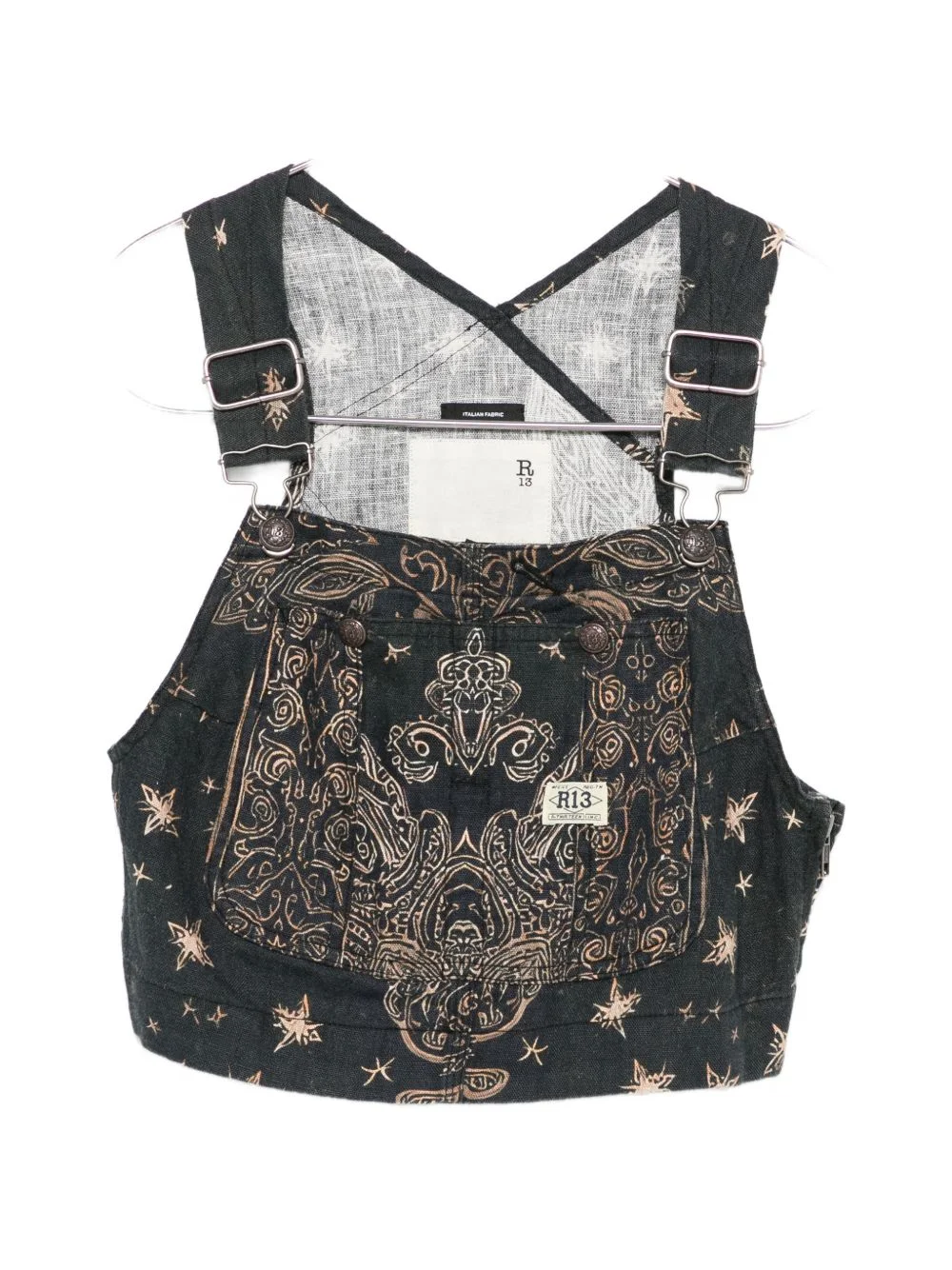 paisley print crop top - 1