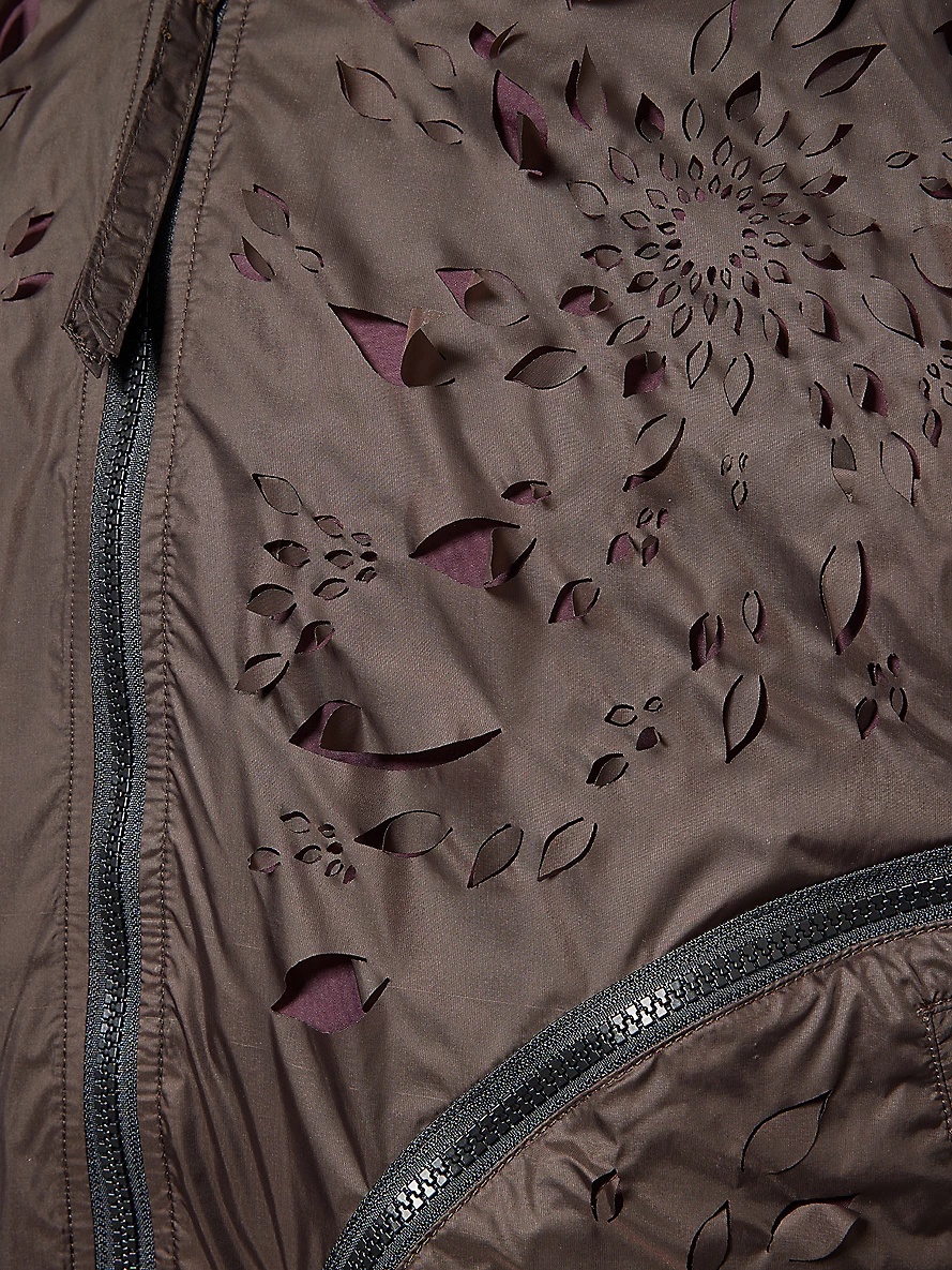 Laser-Slashed Petal Woven Bomber Jacket - 7
