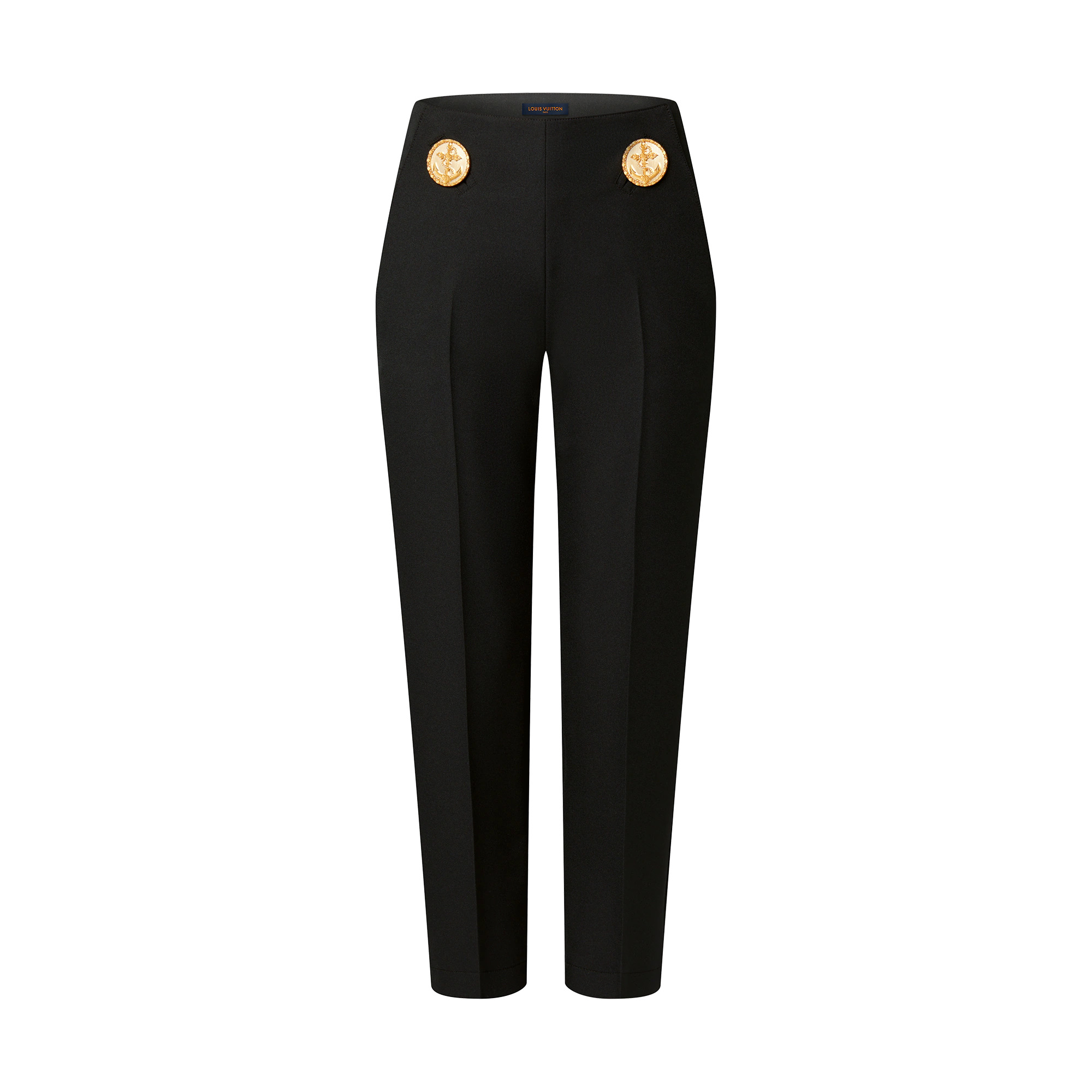 Oversized Anchor Button Dressy Pants - 1