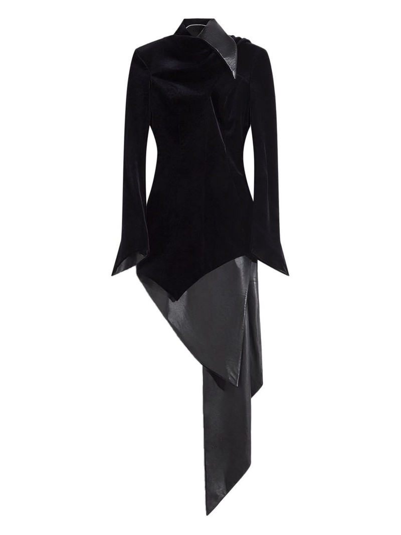 asymmetric velvet dress 1
