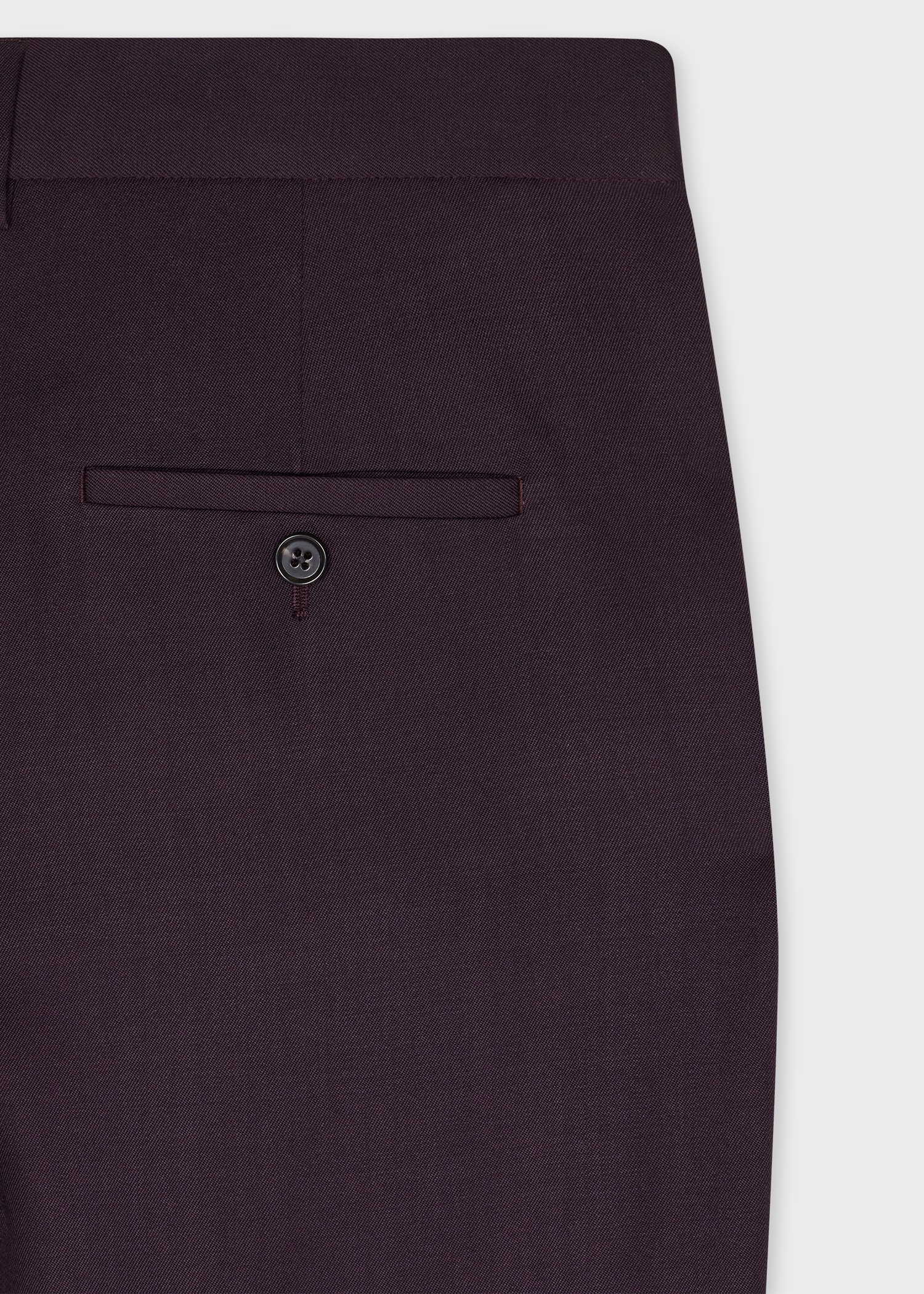 Women's Dark Purple Wool Gabardine Trousers - 2