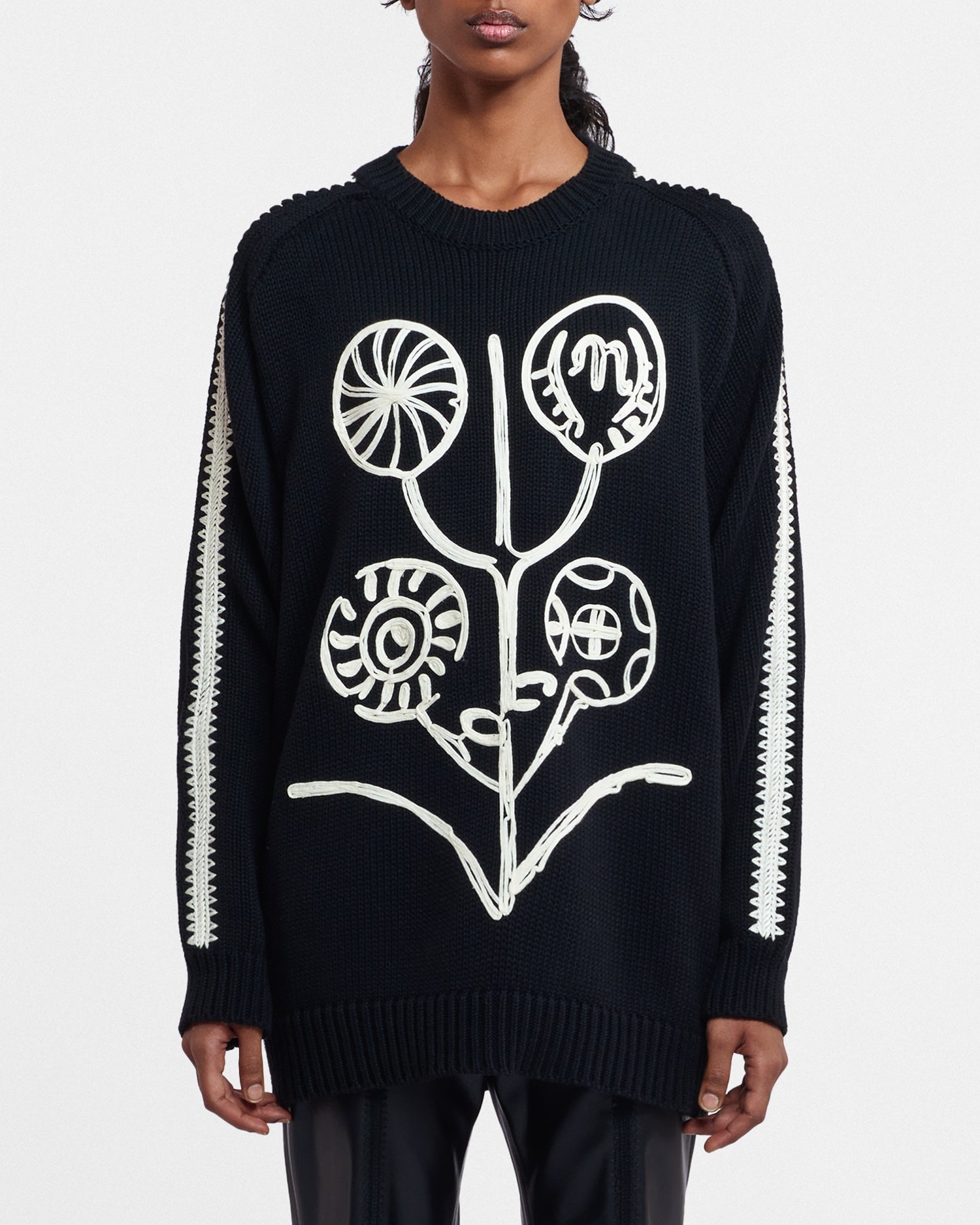 Embroidered Cotton Sweater - 1