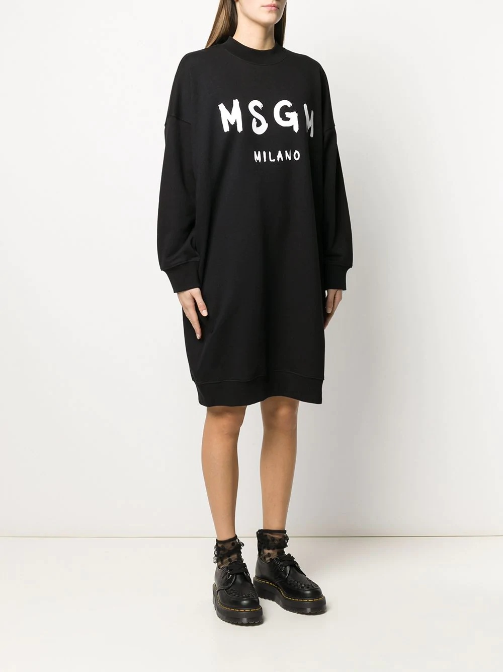 brushstroke logo sweater dress - 3