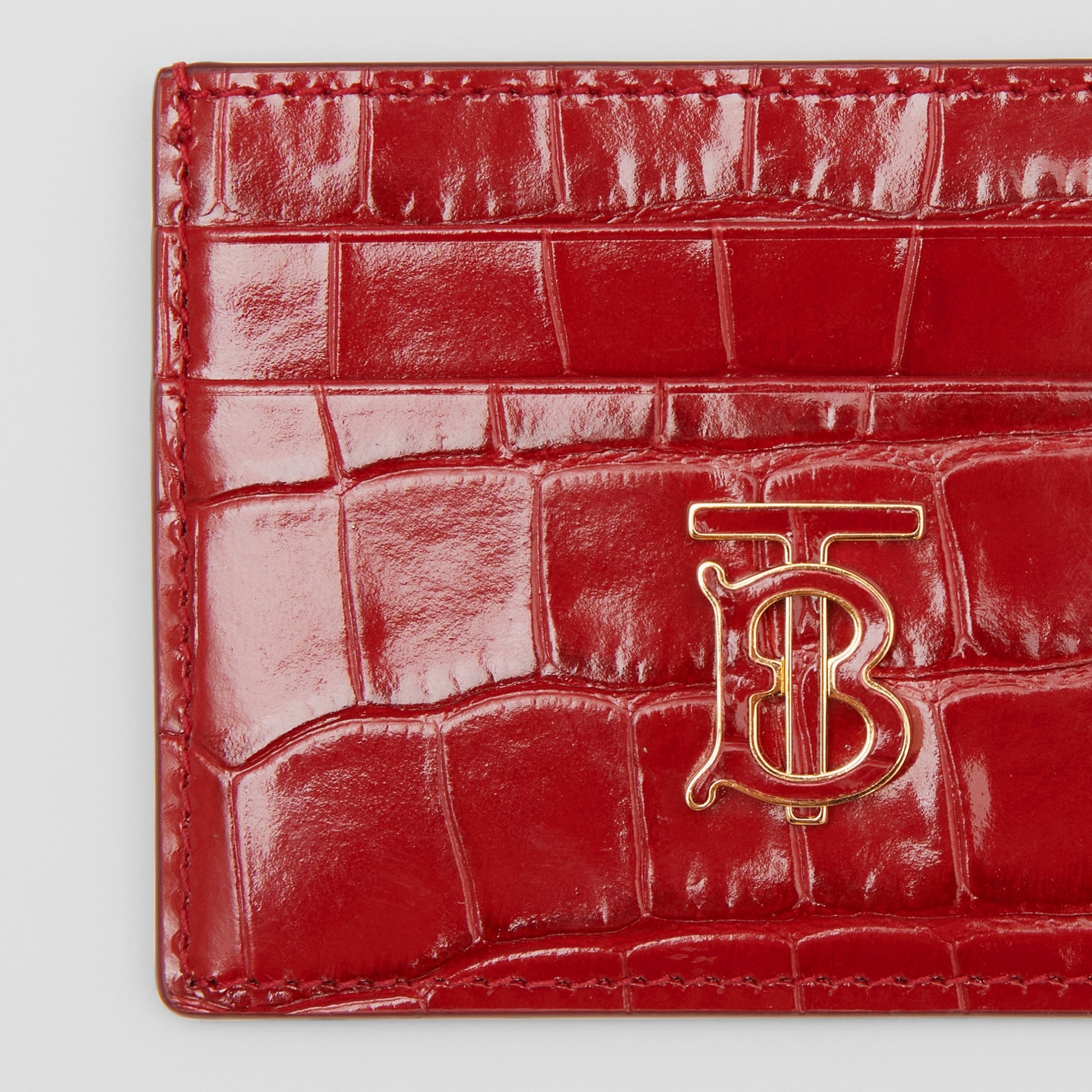 Embossed Leather TB Card Case - 2