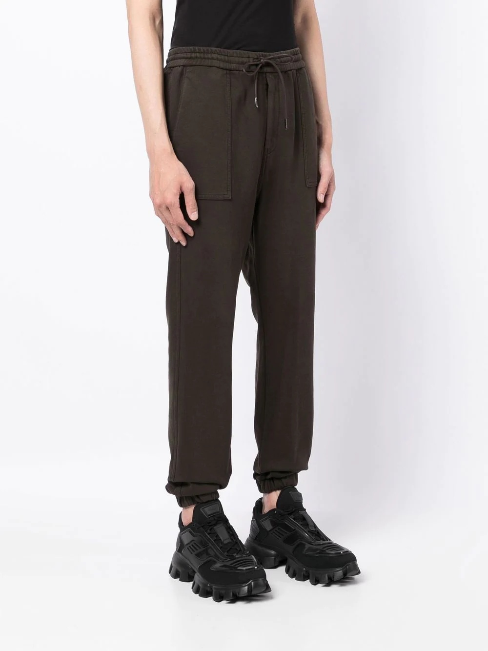 elasticated-waist cotton track pants - 3
