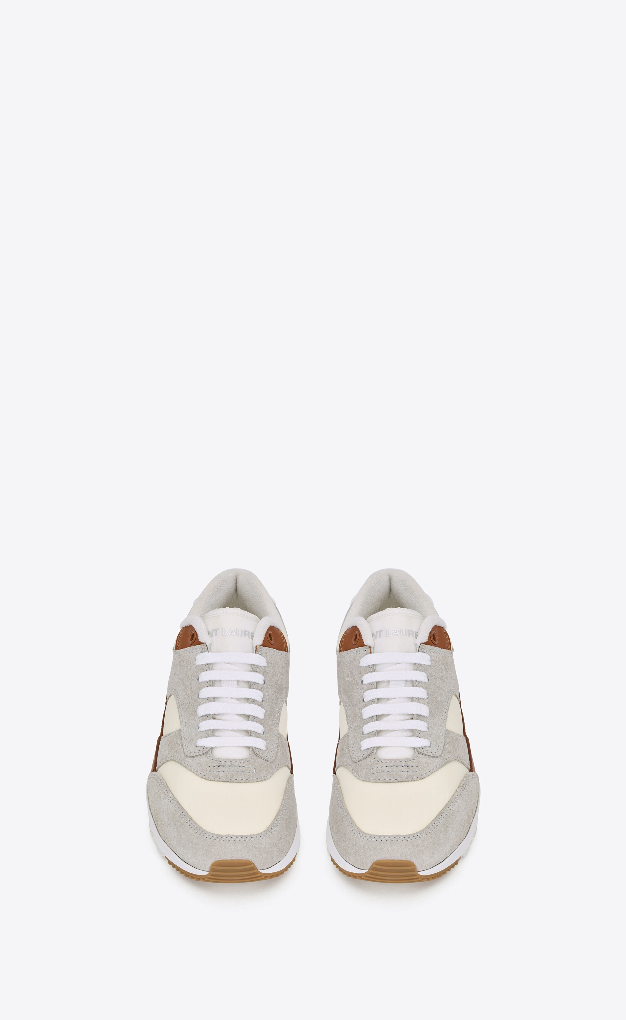 SAINT LAURENT bump sneakers in nylon, suede and leather