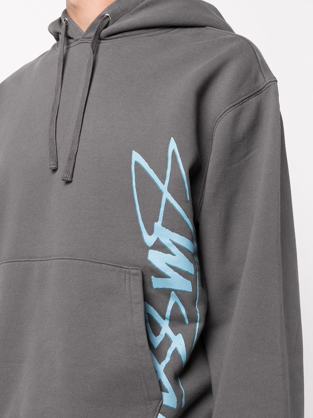 side logo print hoodie - 5