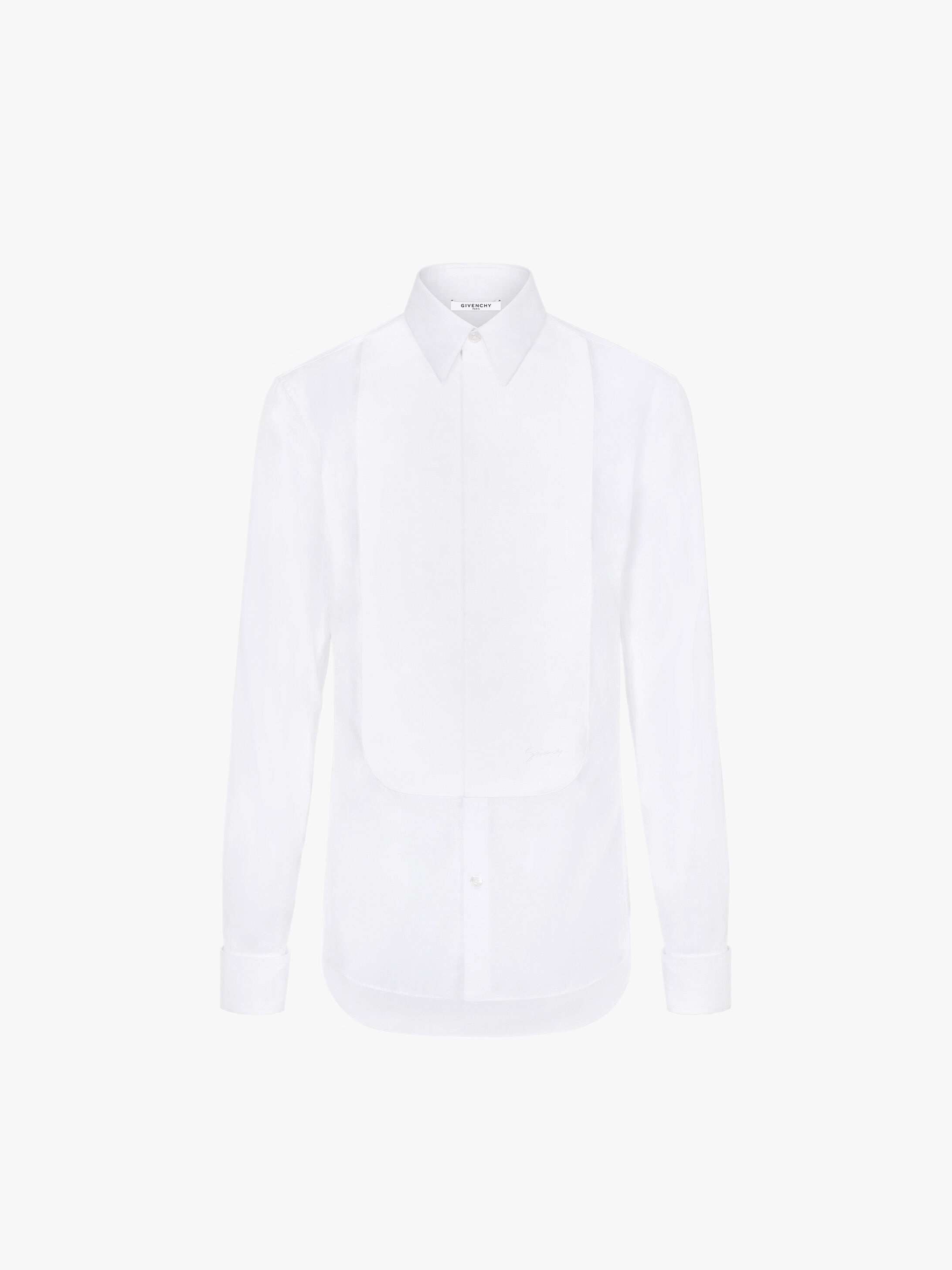 GIVENCHY slim fit embroidered plastron shirt - 1