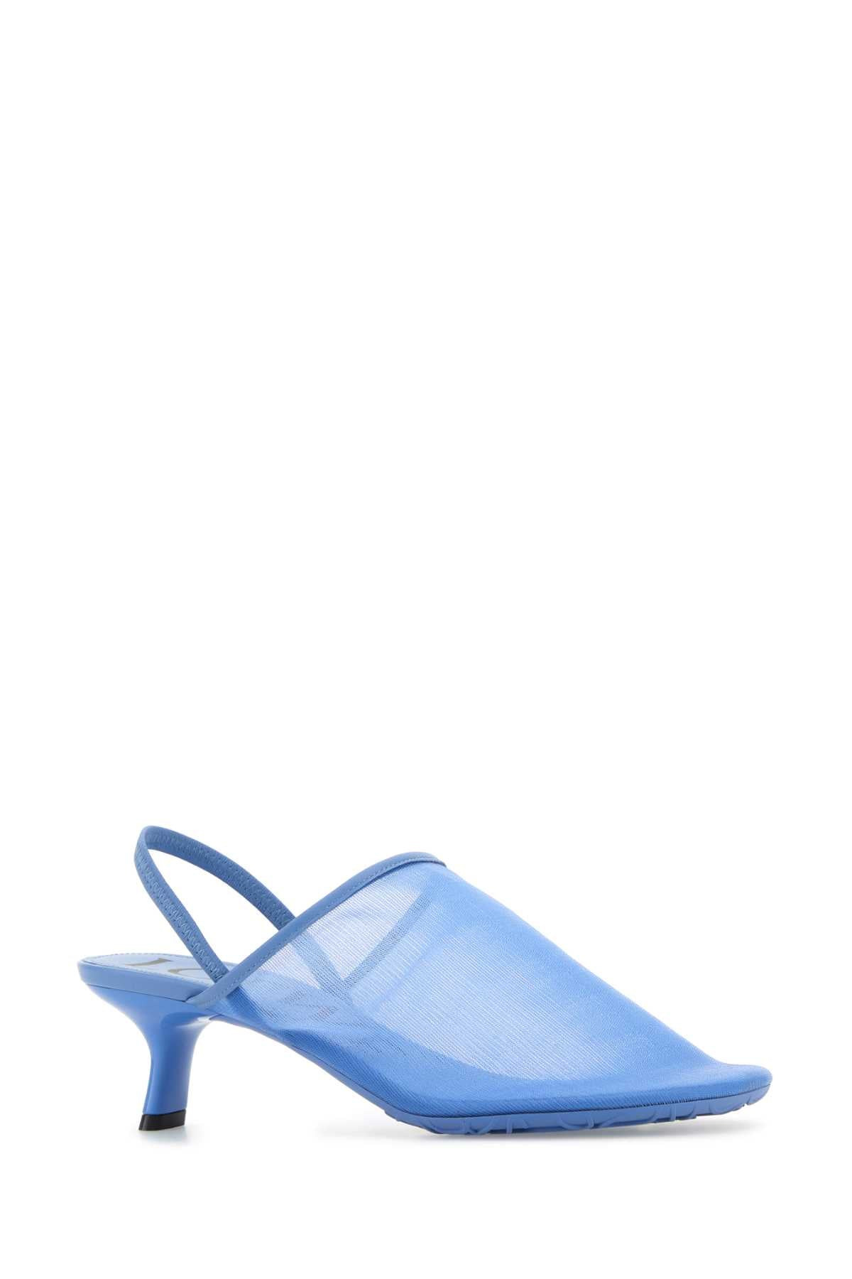 Loewe Women Cerulean Blue Mesh Petal Pumps - 2