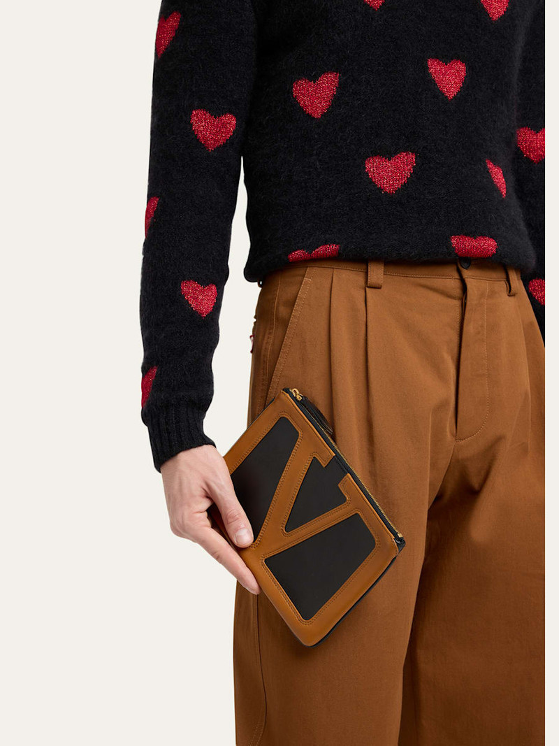 Valentino Men's Viva Superstar Leather Zip Pouch outlook