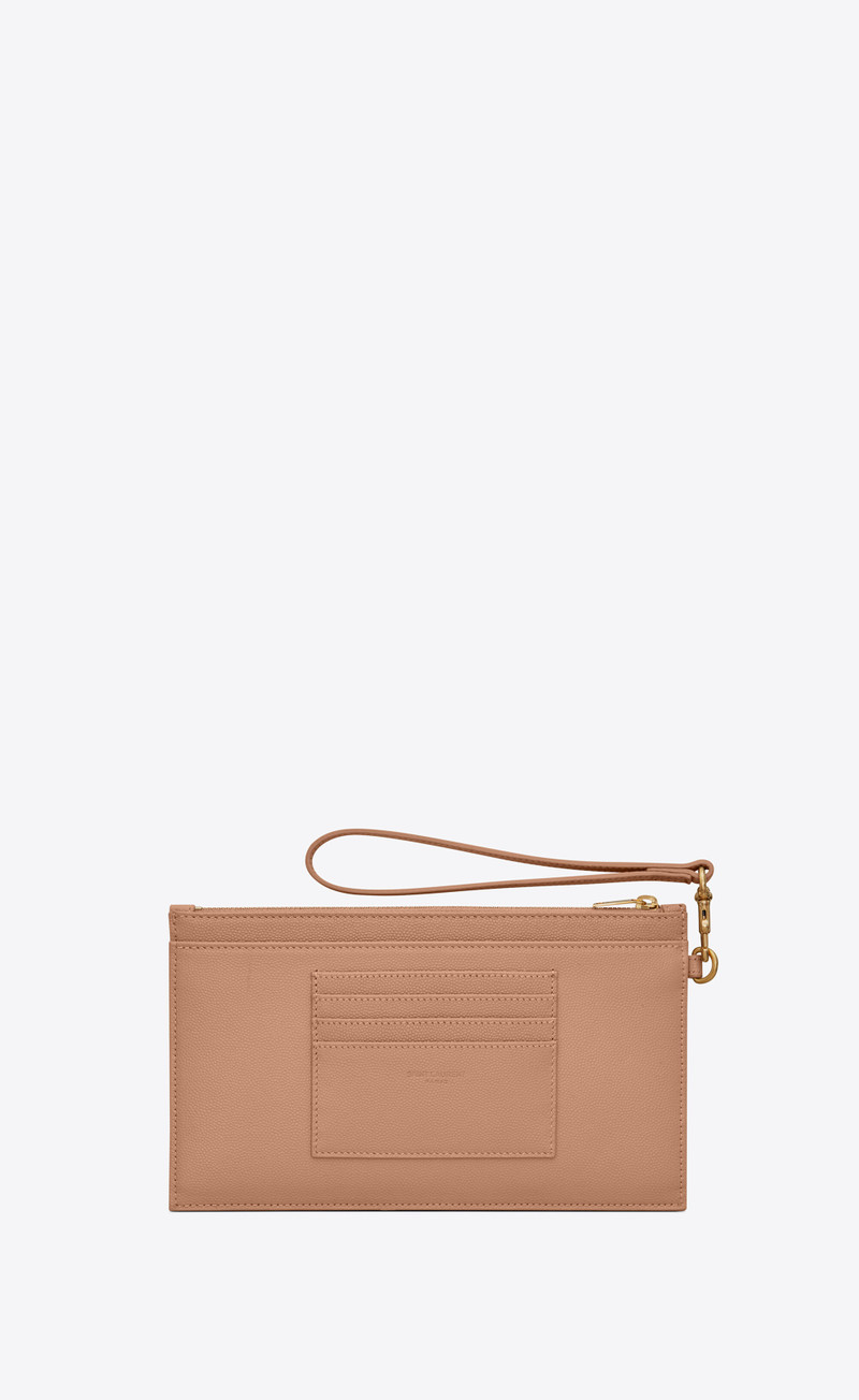 SAINT LAURENT cassandre saint laurent matelassé large bill pouch in grain de poudre embossed leather outlook