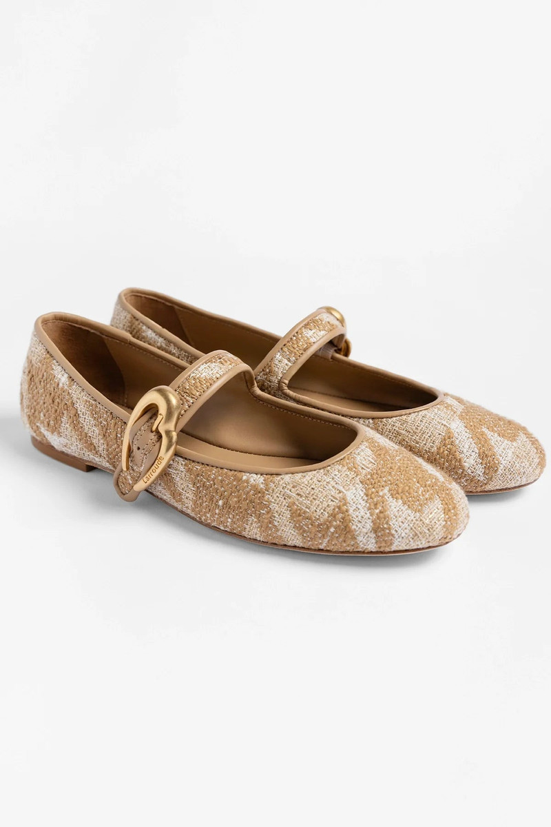 Verona Ballet Flat Latte Printed Fabric 3