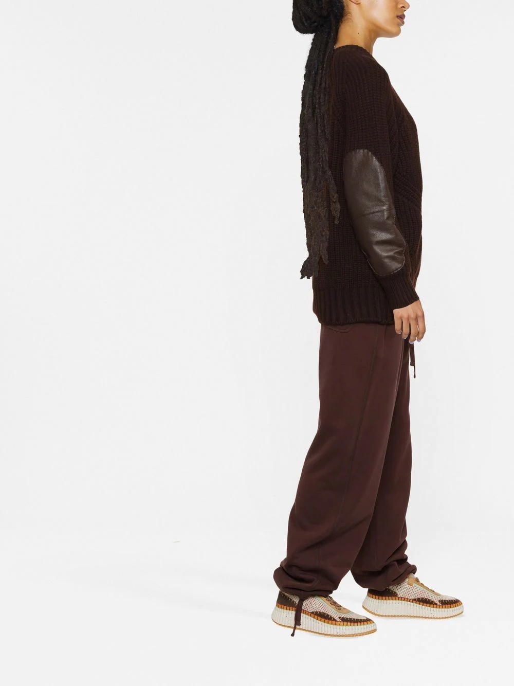 elbow-patch ribbed-knit jumper - 3