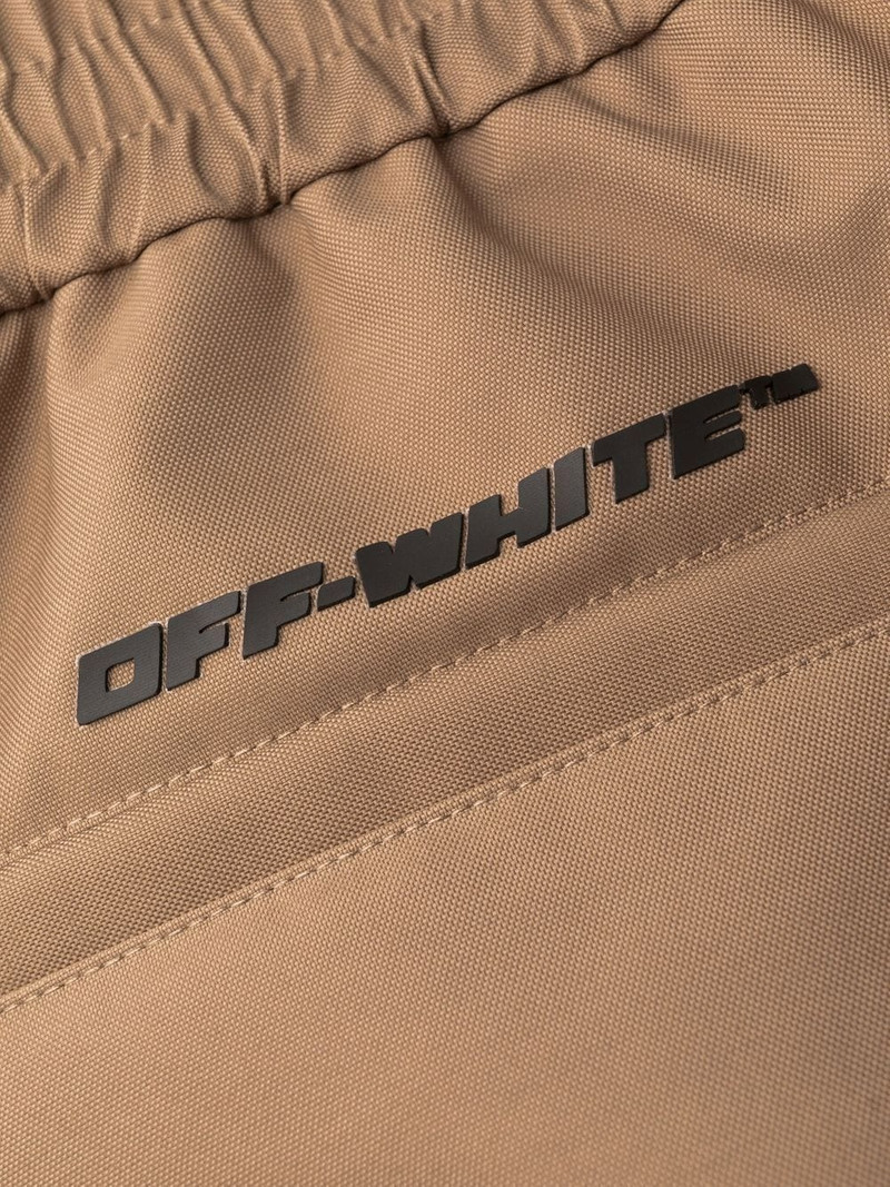 logo-embossed wide-leg trousers 6