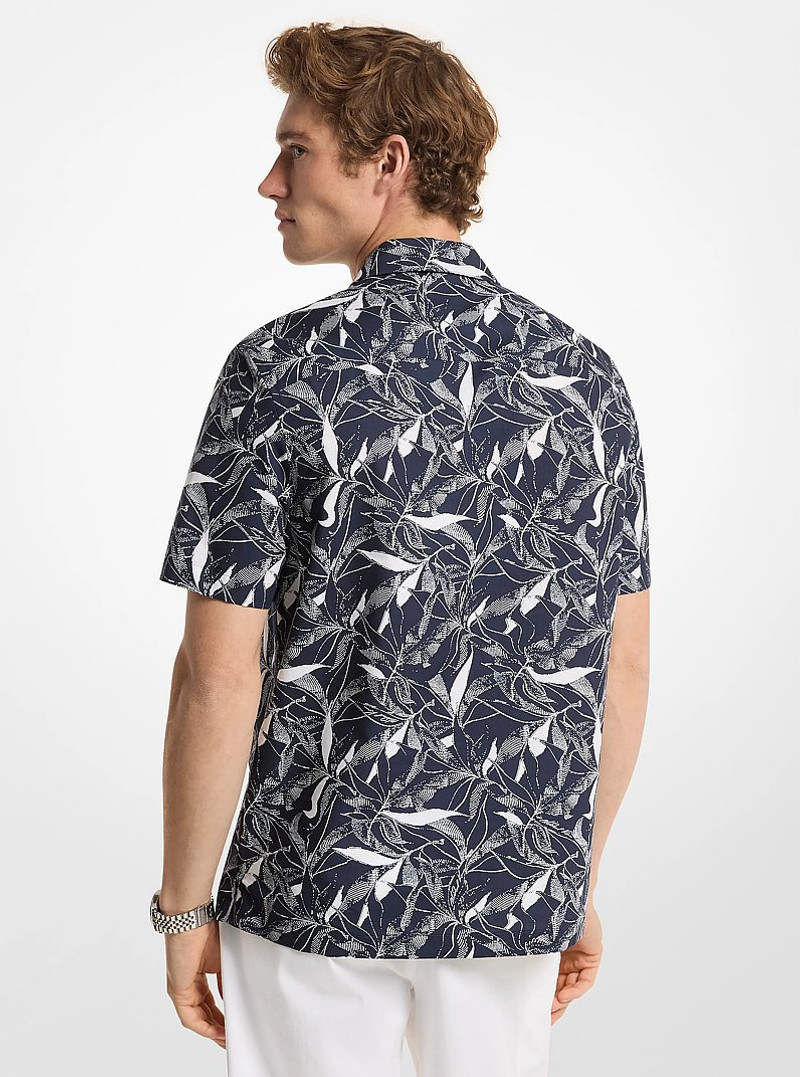 MICHAEL KORS Floral Print Cotton Blend Shirt outlook