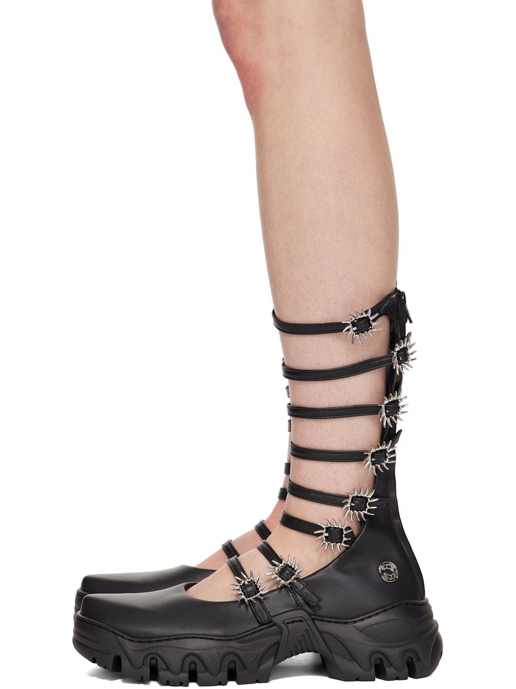 Black MJ High Ballerina Flats - 3