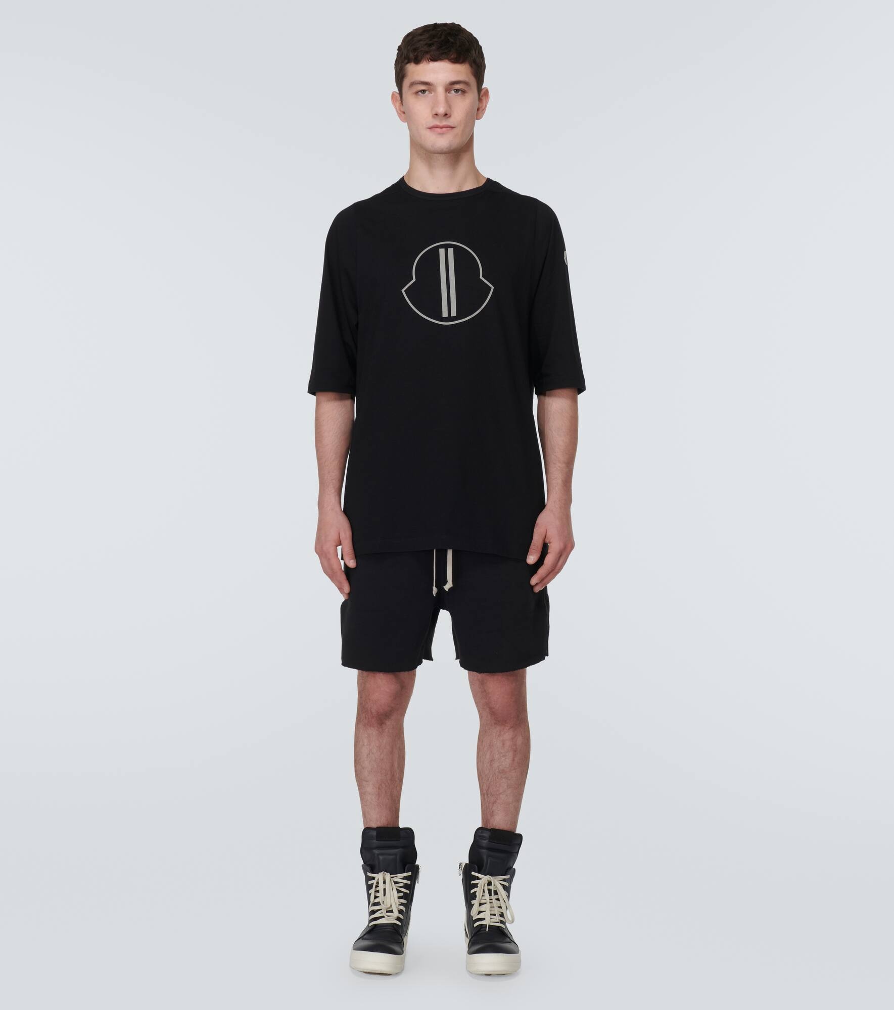 x Rick Owens logo cotton jersey T-shirt - 2