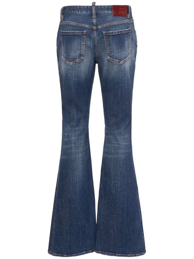 Medium waist denim flared jeans - 4