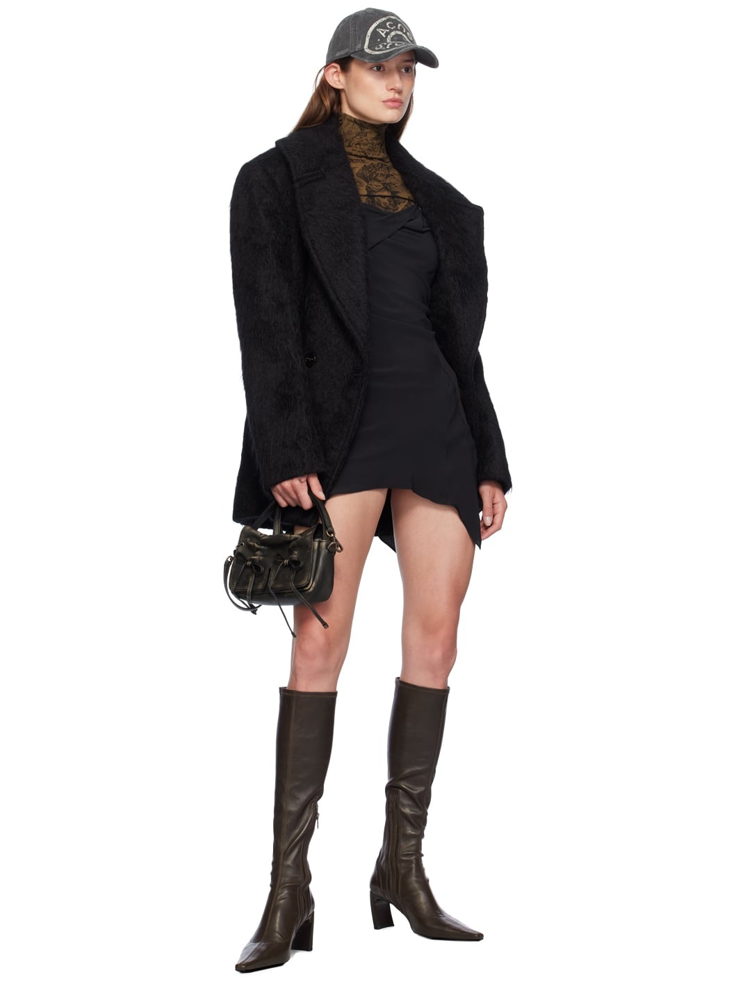 Black Strap Minidress - 4