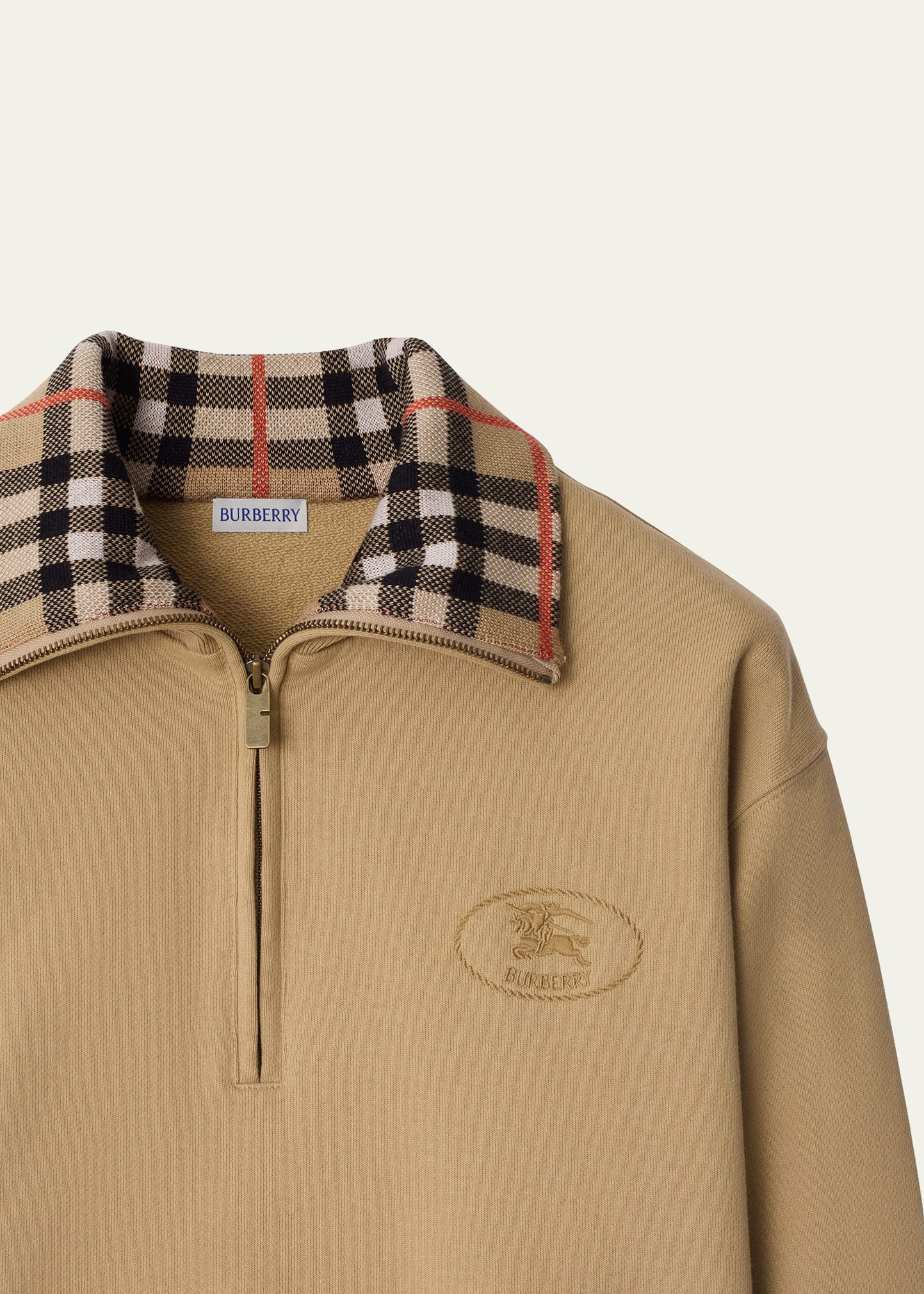 Men's Check-Collar Quarter-Zip Sweater - 5