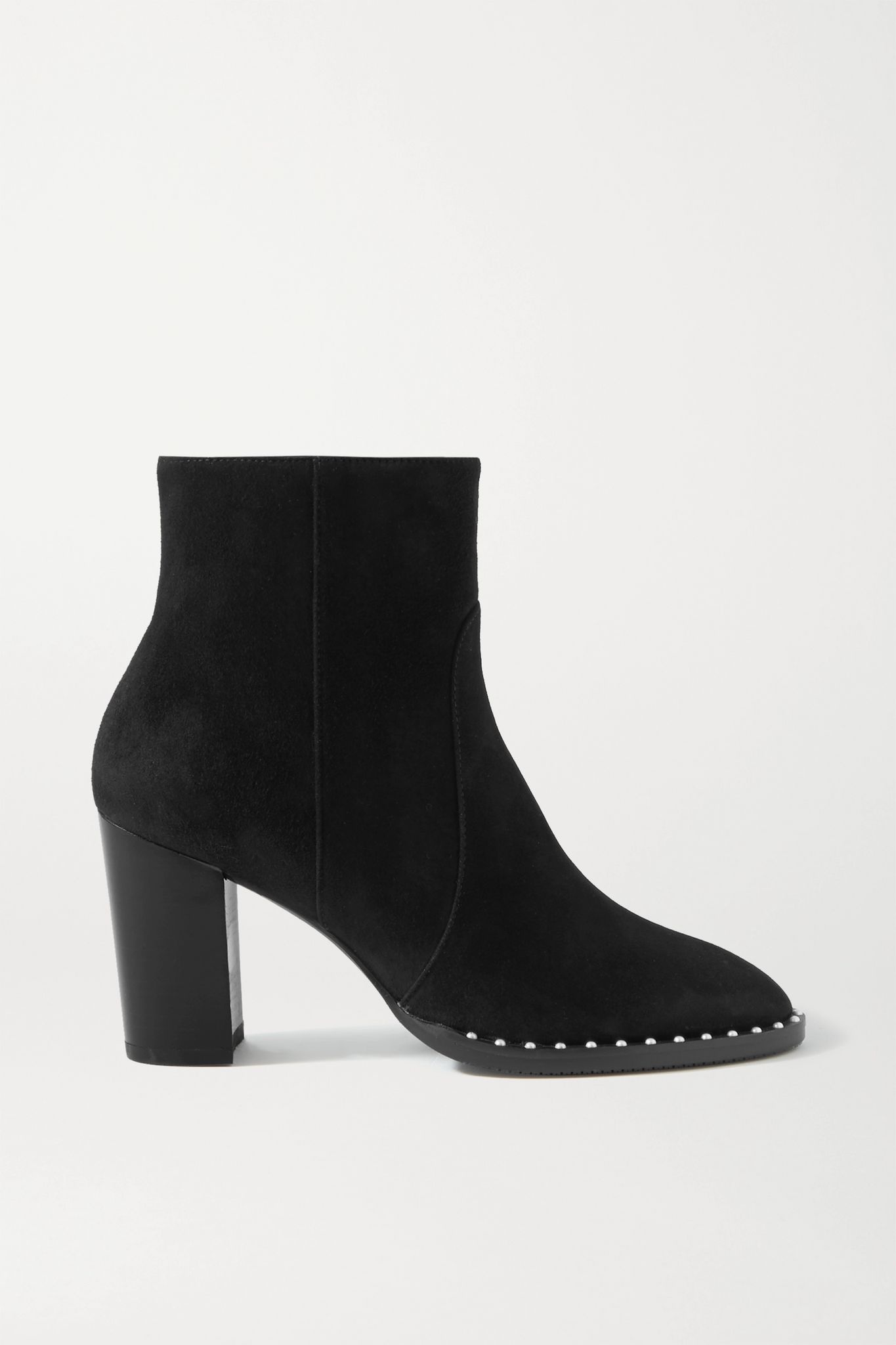 Kailee faux pearl-embellished suede ankle boots - 1