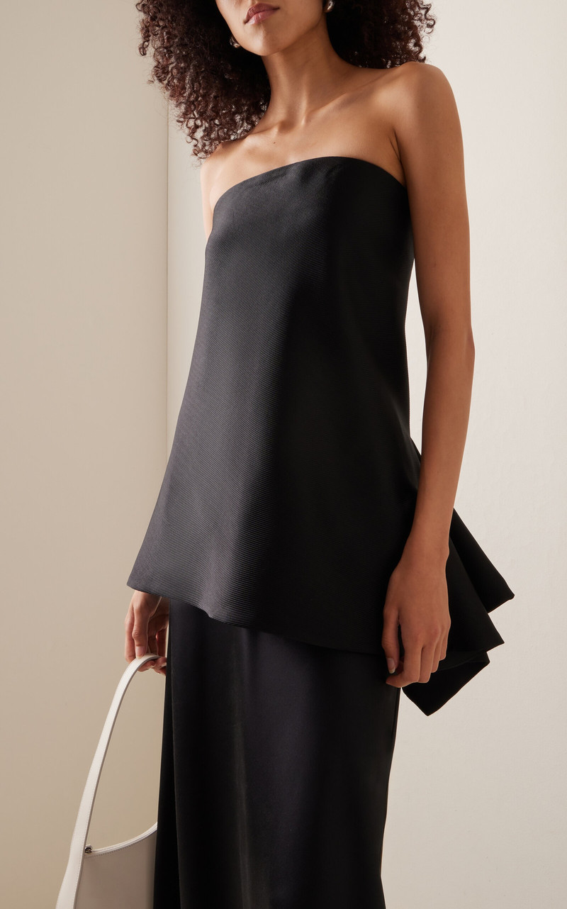 MATICEVSKI Laure Cotton-Blend Strapless Swing Top black outlook