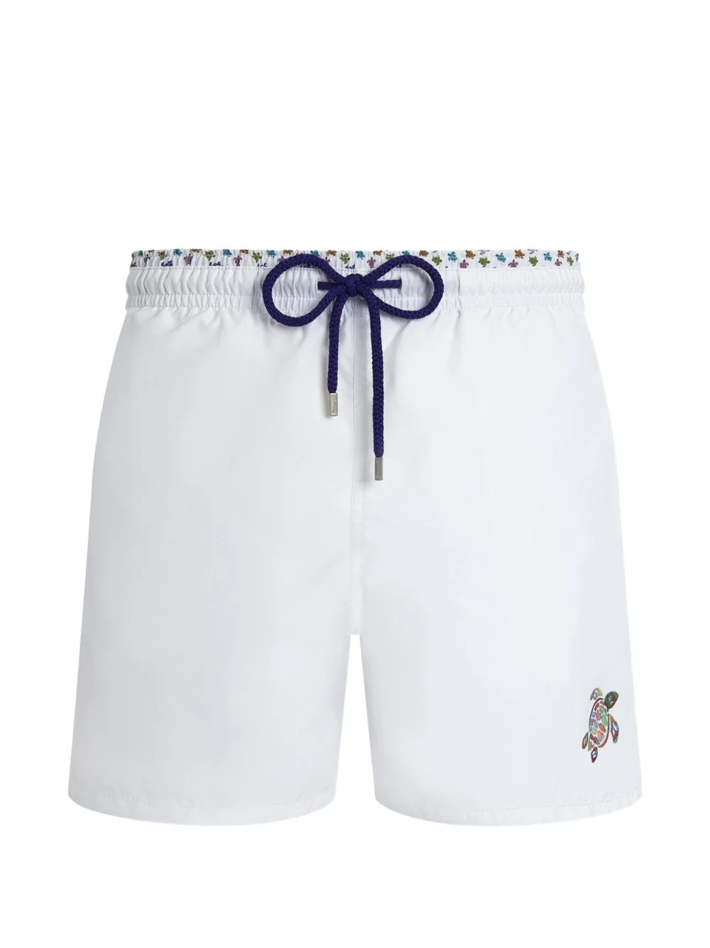 turtle-embroidery drawstring swim shorts - 1