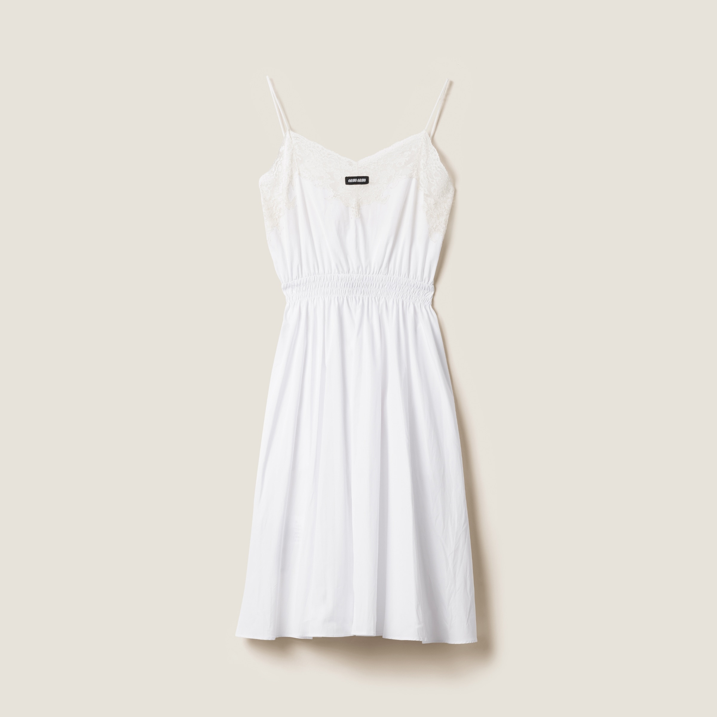 Poplin and lace dress - 1