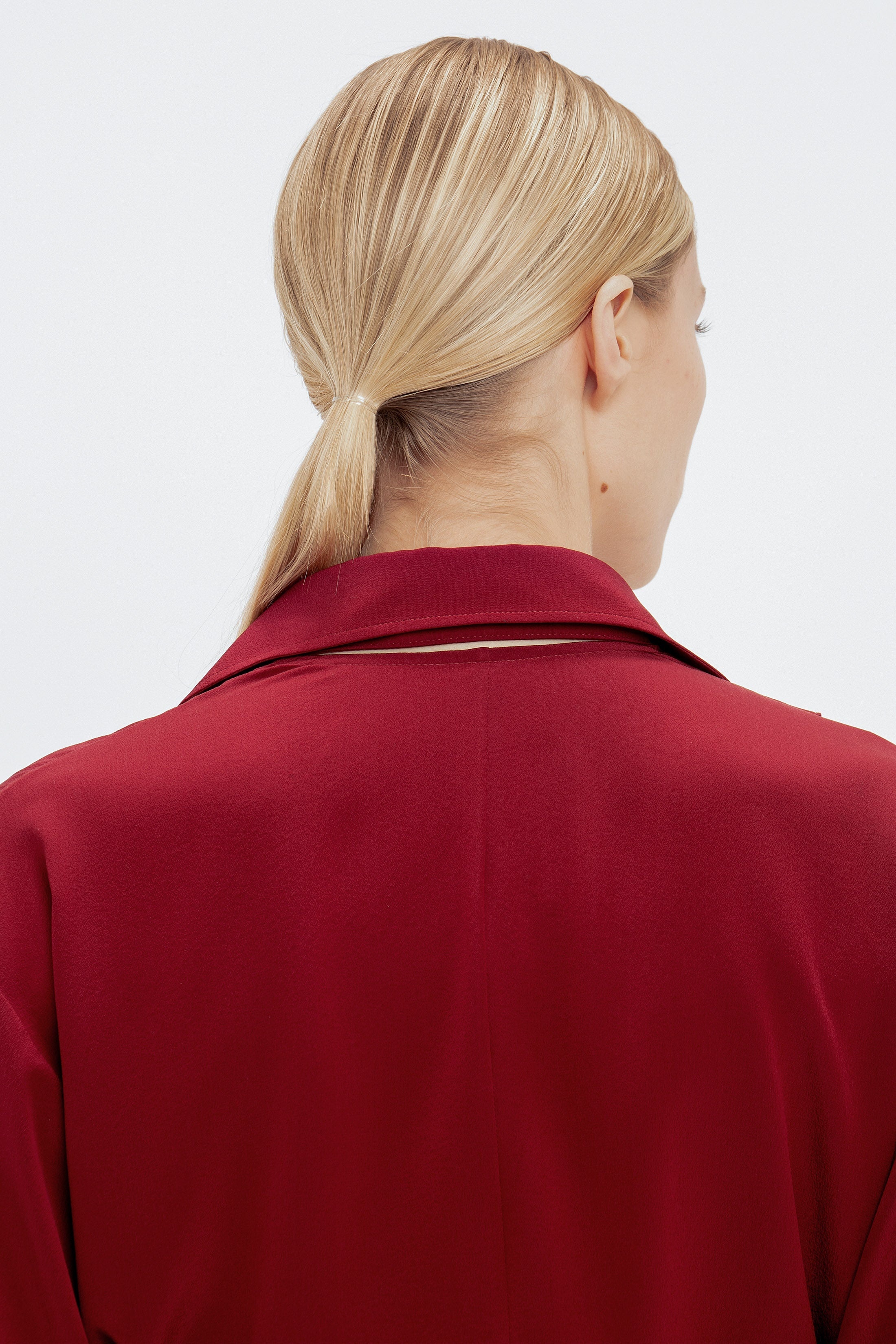 Ruffle Detail Blouse In Oxblood - 5