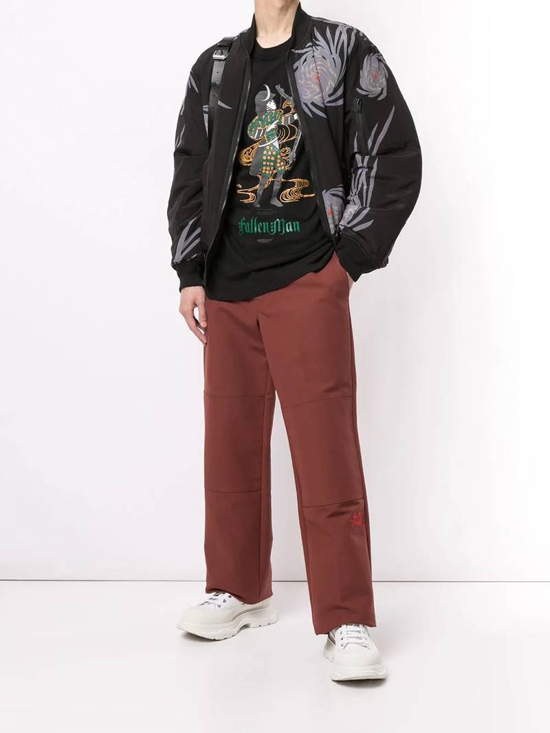 UNDERCOVER floral-print zip-up bomber jacket outlook