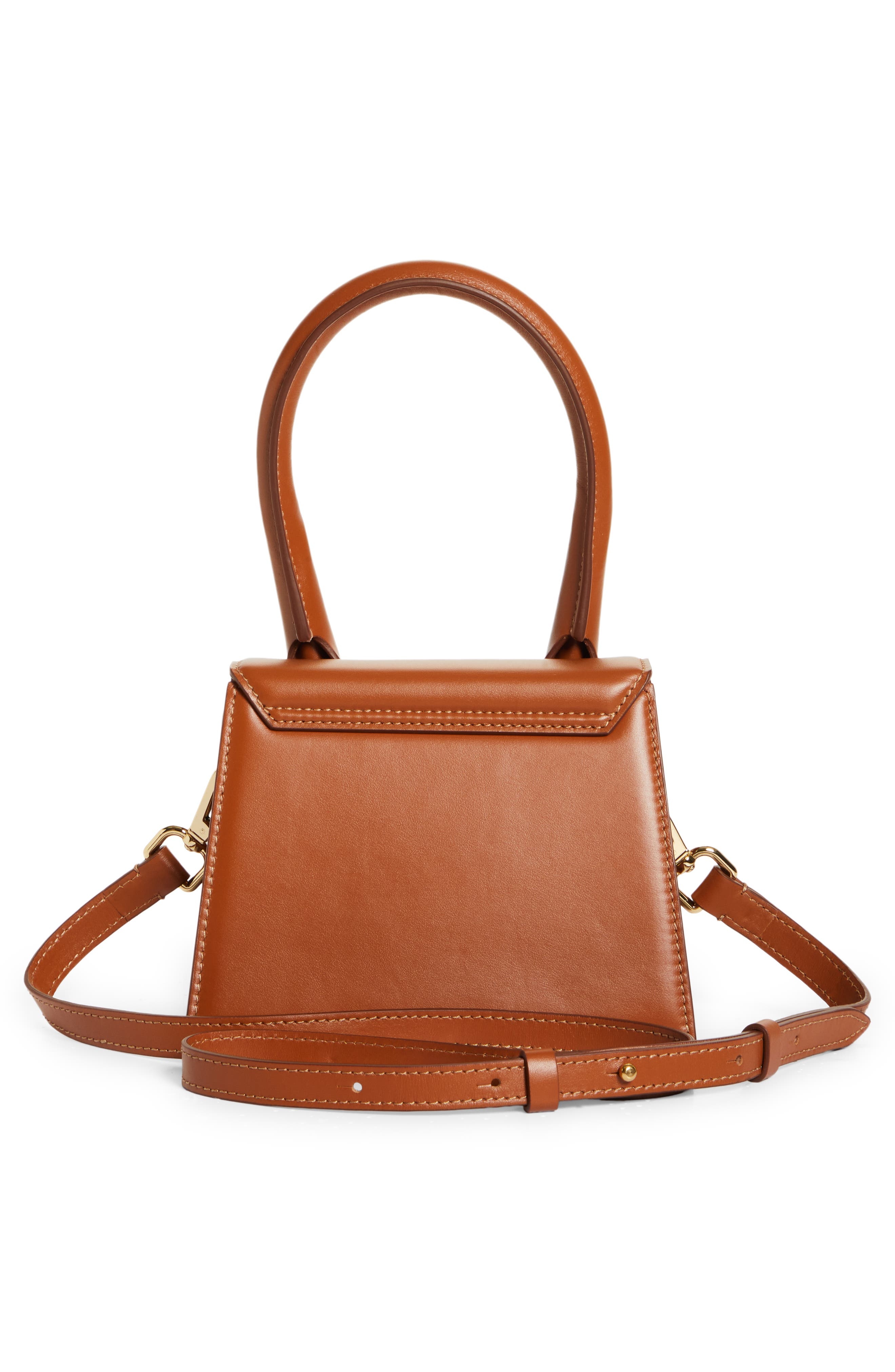 Jacquemus Le Chiquito Moyen Leather Top Handle Bag in Light Brown at Nordstrom - 5