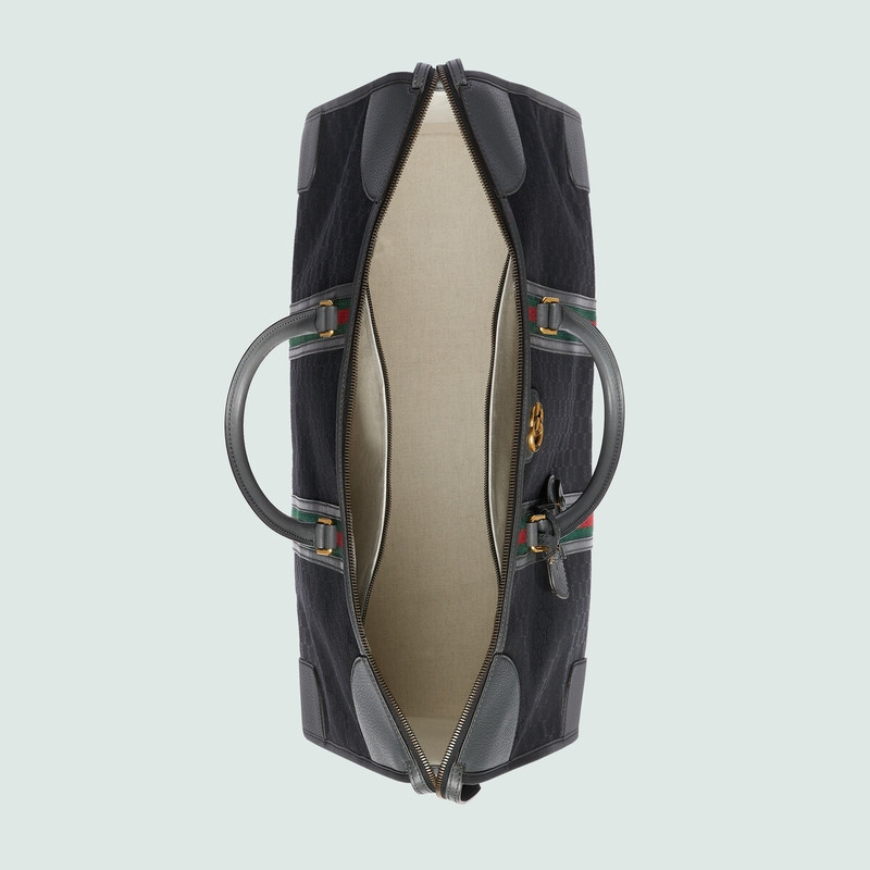 Maxi canvas duffle bag with Double G 8