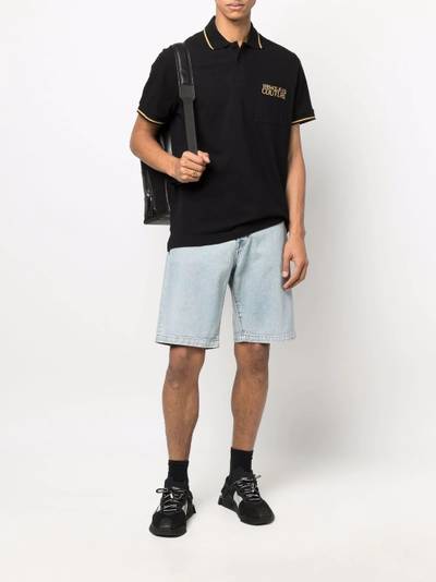 VERSACE JEANS COUTURE embroidered-logo cotton polo shirt outlook