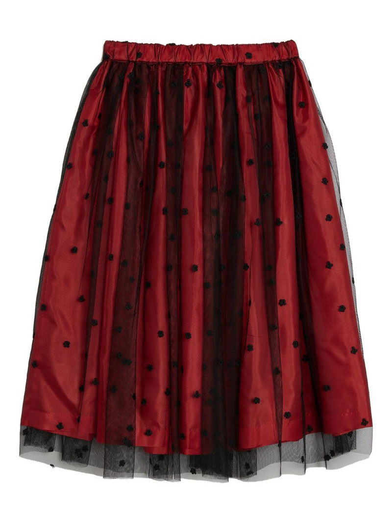 Comme des Garçons GIRL flower-embellishment pattern skirt outlook