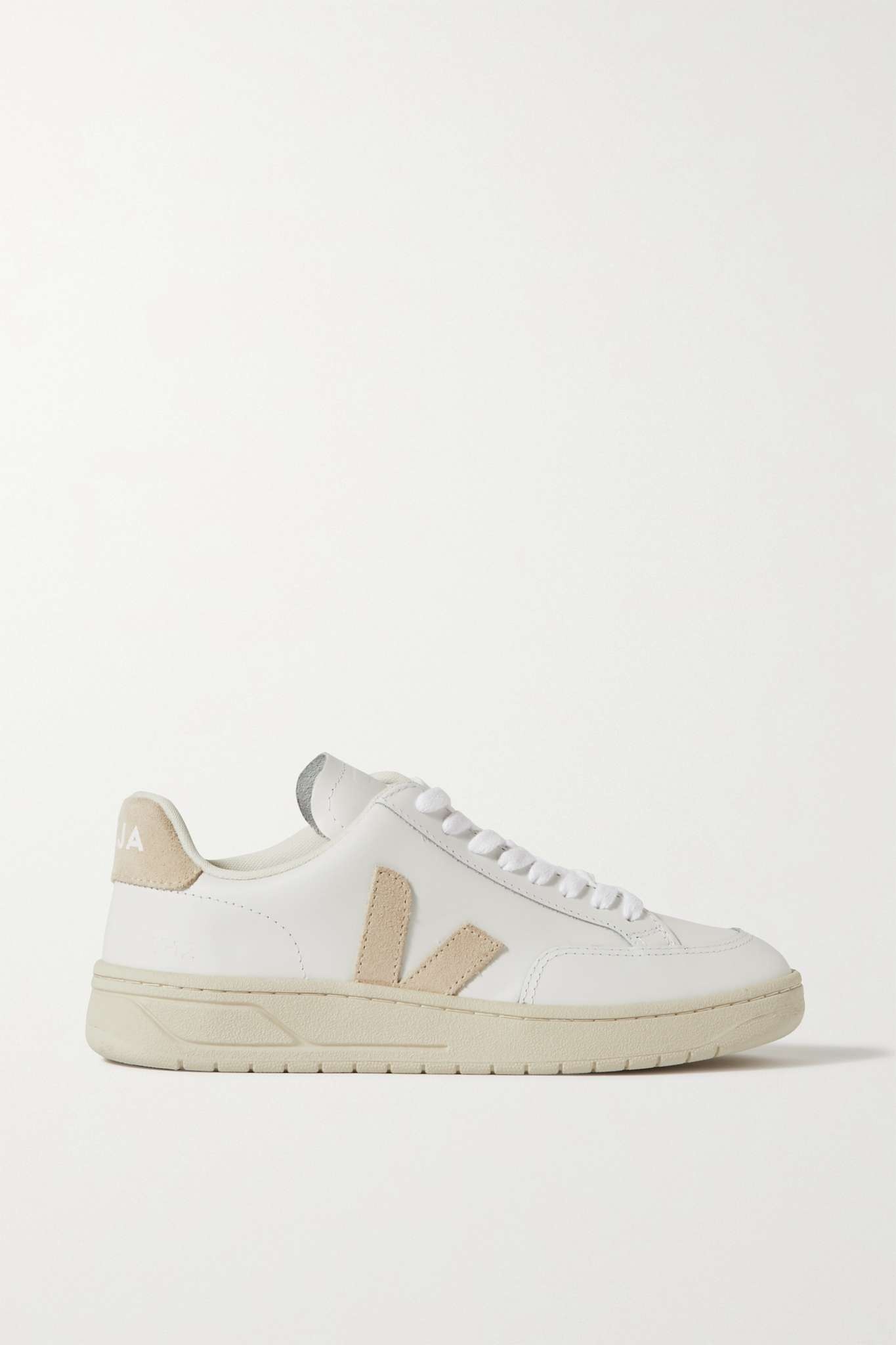 V-12 suede-trimmed leather sneakers - 1