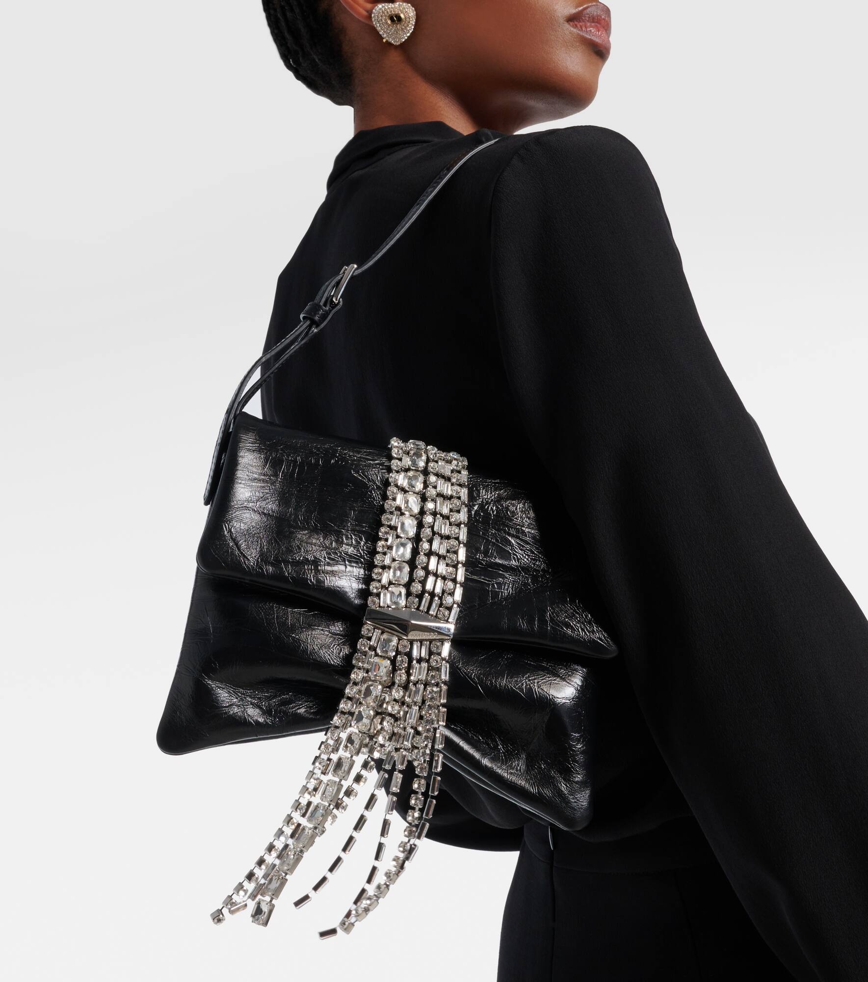 Zandra embellished leather shoulder bag - 2