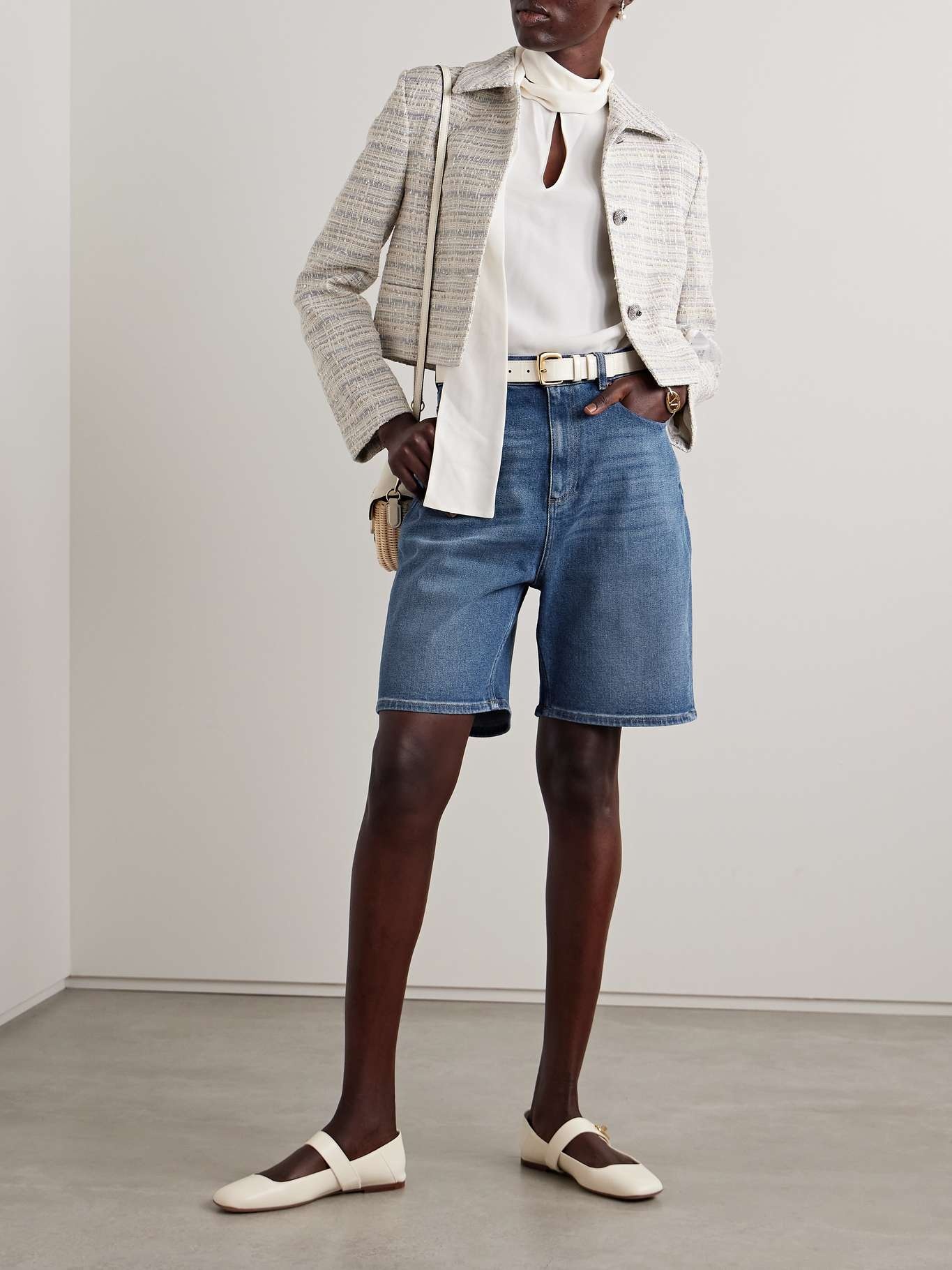Embellished denim shorts - 2