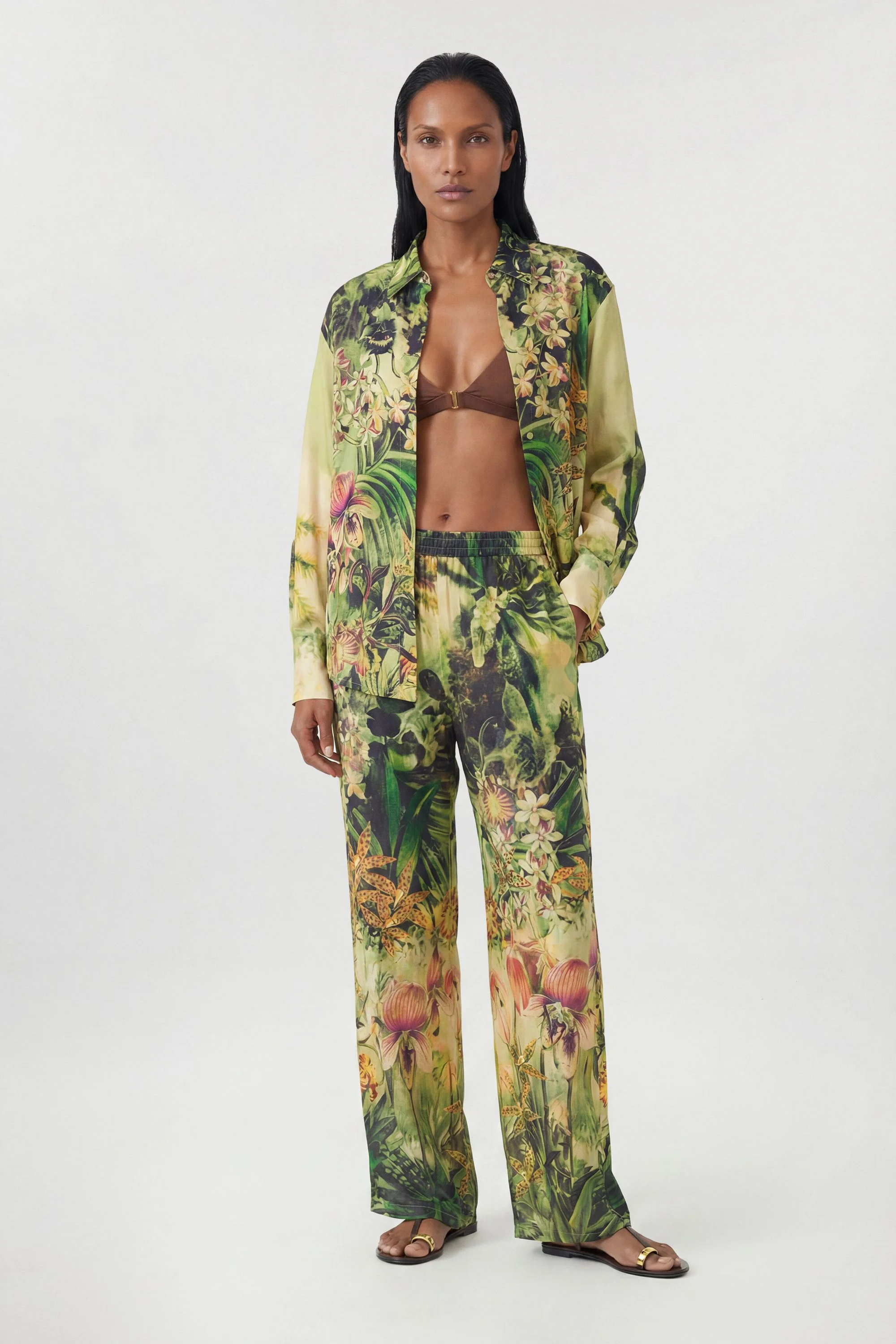 Beach Tropical Spun Viscose Cover Up Trouser - 1