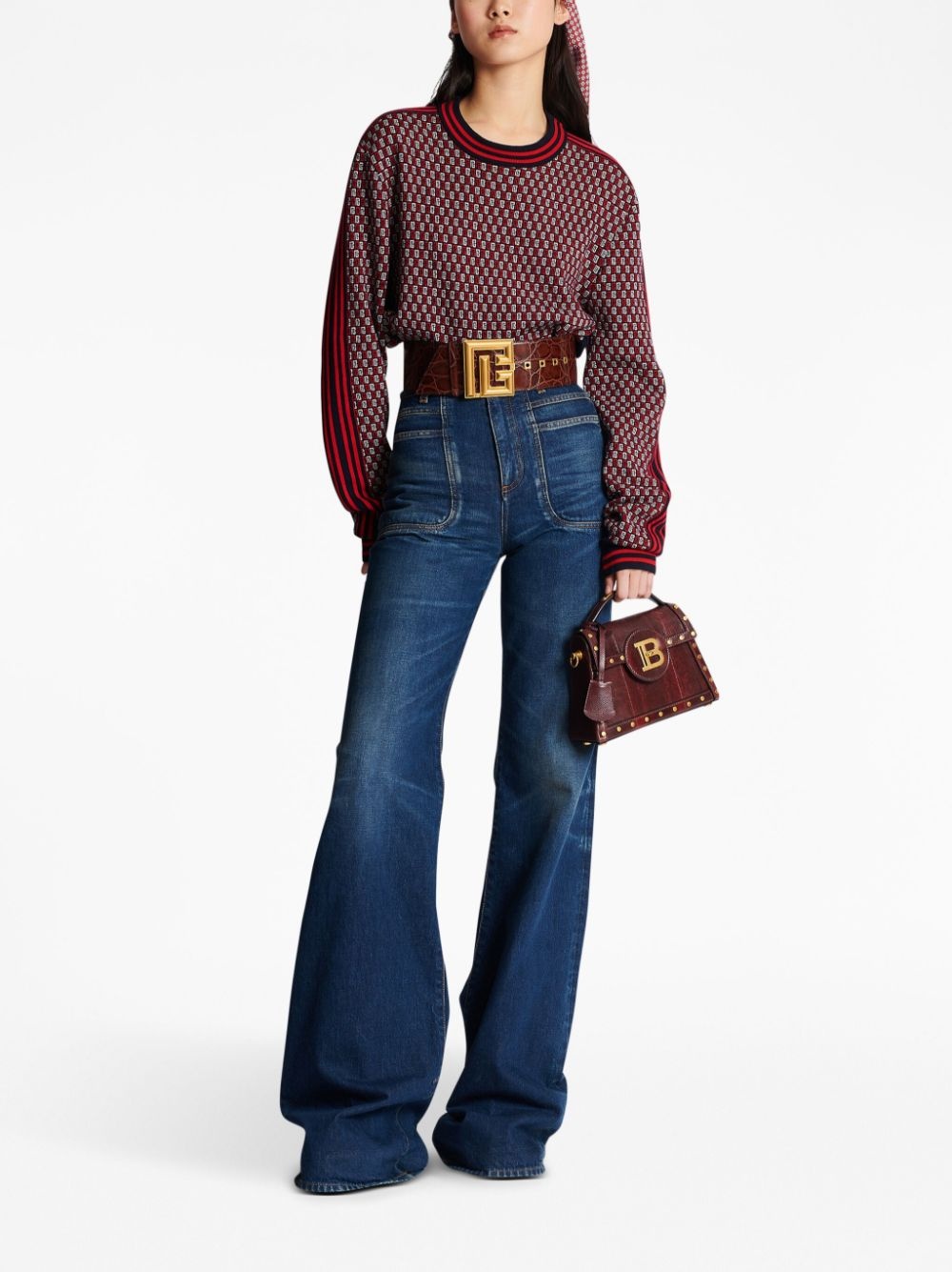 monogram check-pattern jumper - 2