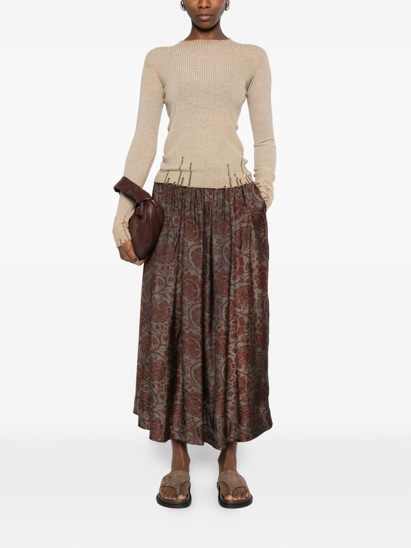 UMA WANG ribbed frayed blouse outlook