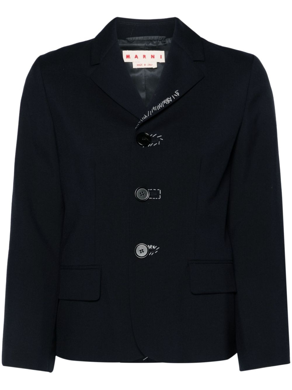 embroidered wool single-breasted blazer - 1